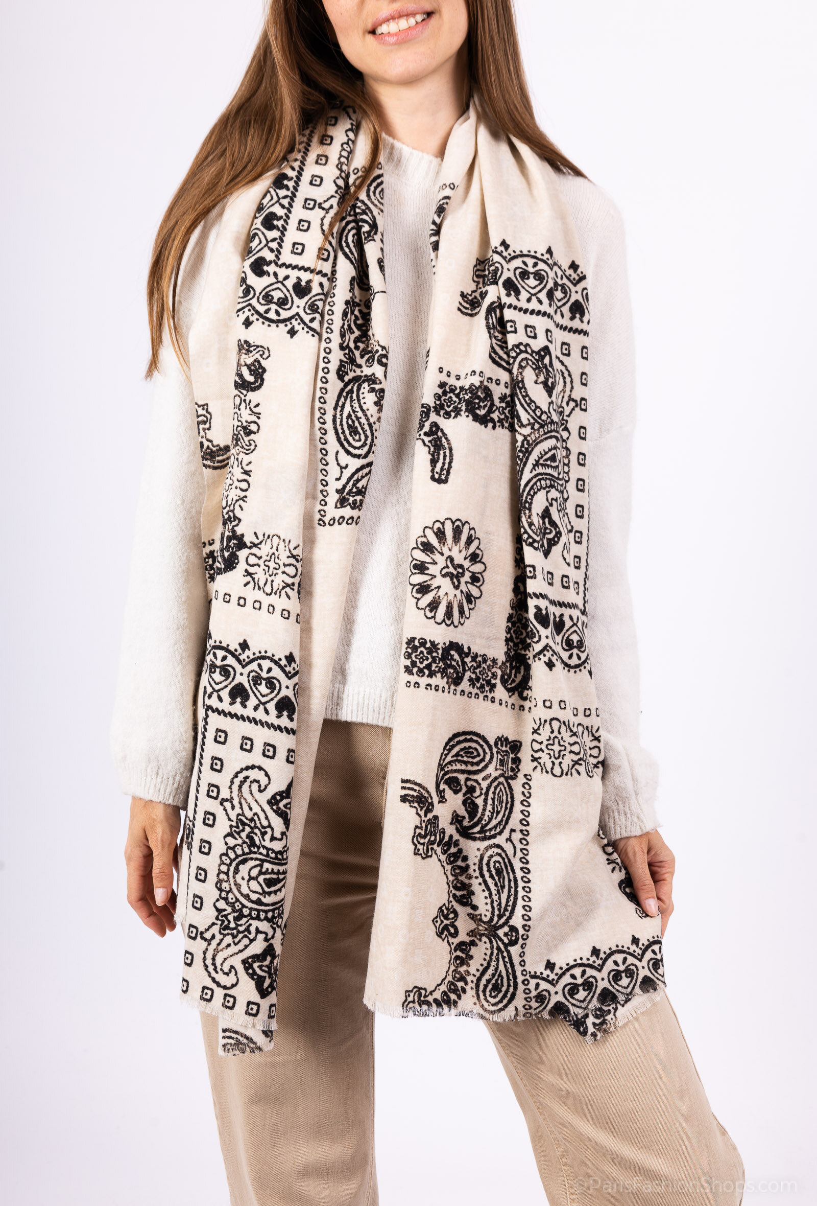 Grossiste MAR&CO Accessoires - Foulard douce imprimé paisley