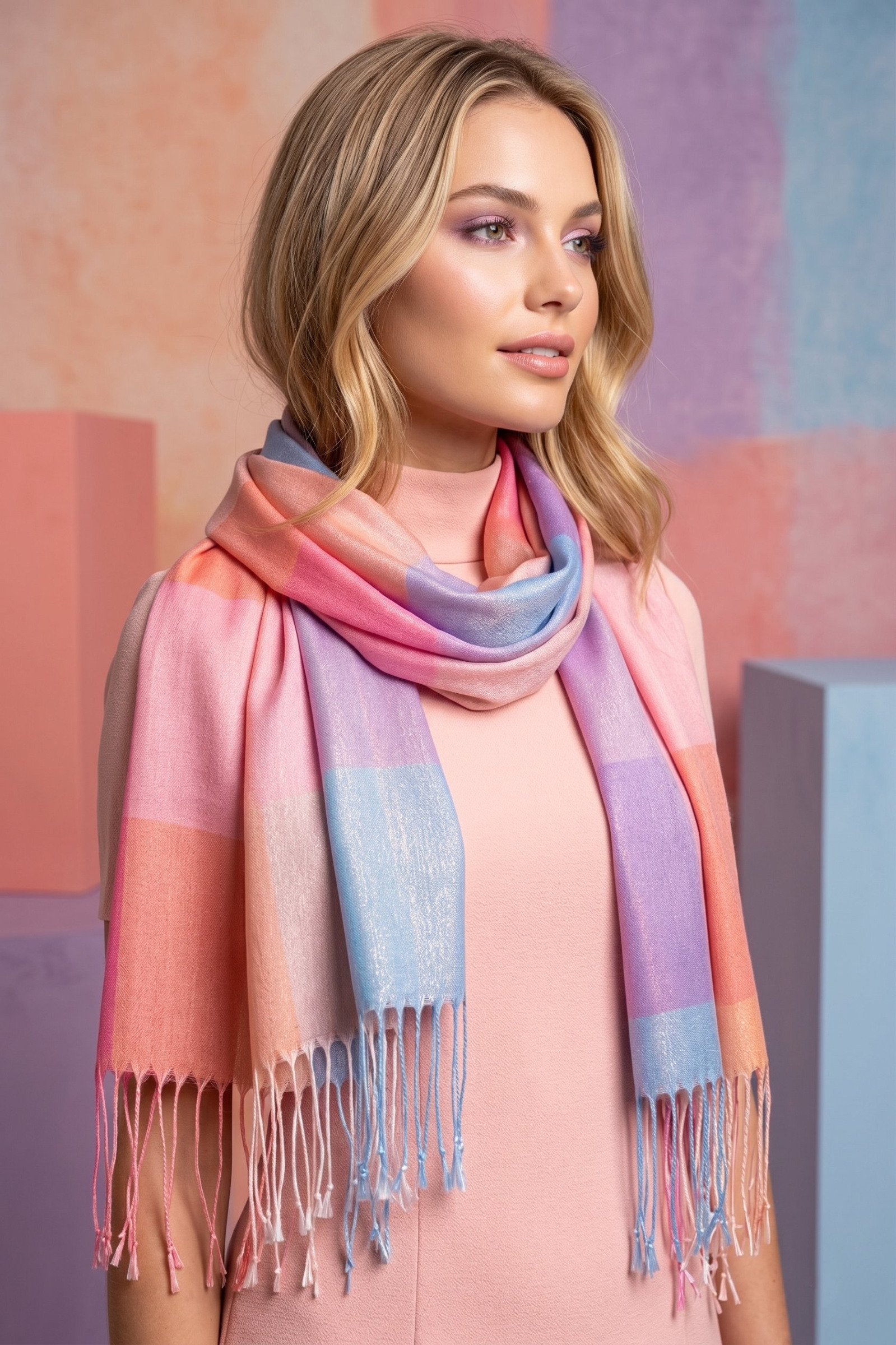 Wholesaler MAR&CO Accessoires - Shiny checkered scarf