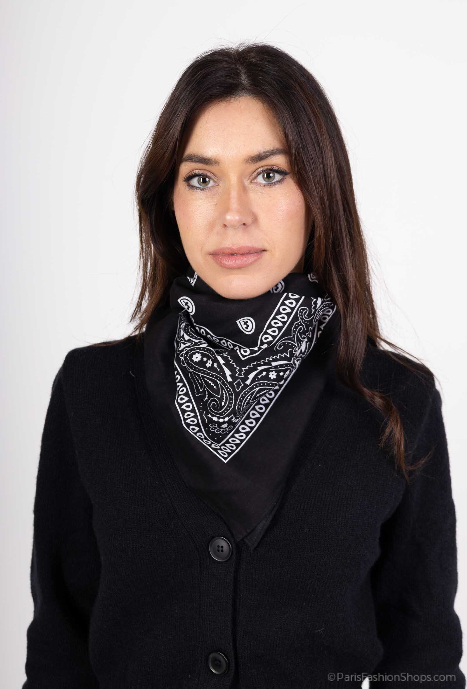 Großhändler MAR&CO Accessoires - Quadratische Schals aus 100 % Baumwolle, 53 x 53 cm, Bandana in warmen Tönen