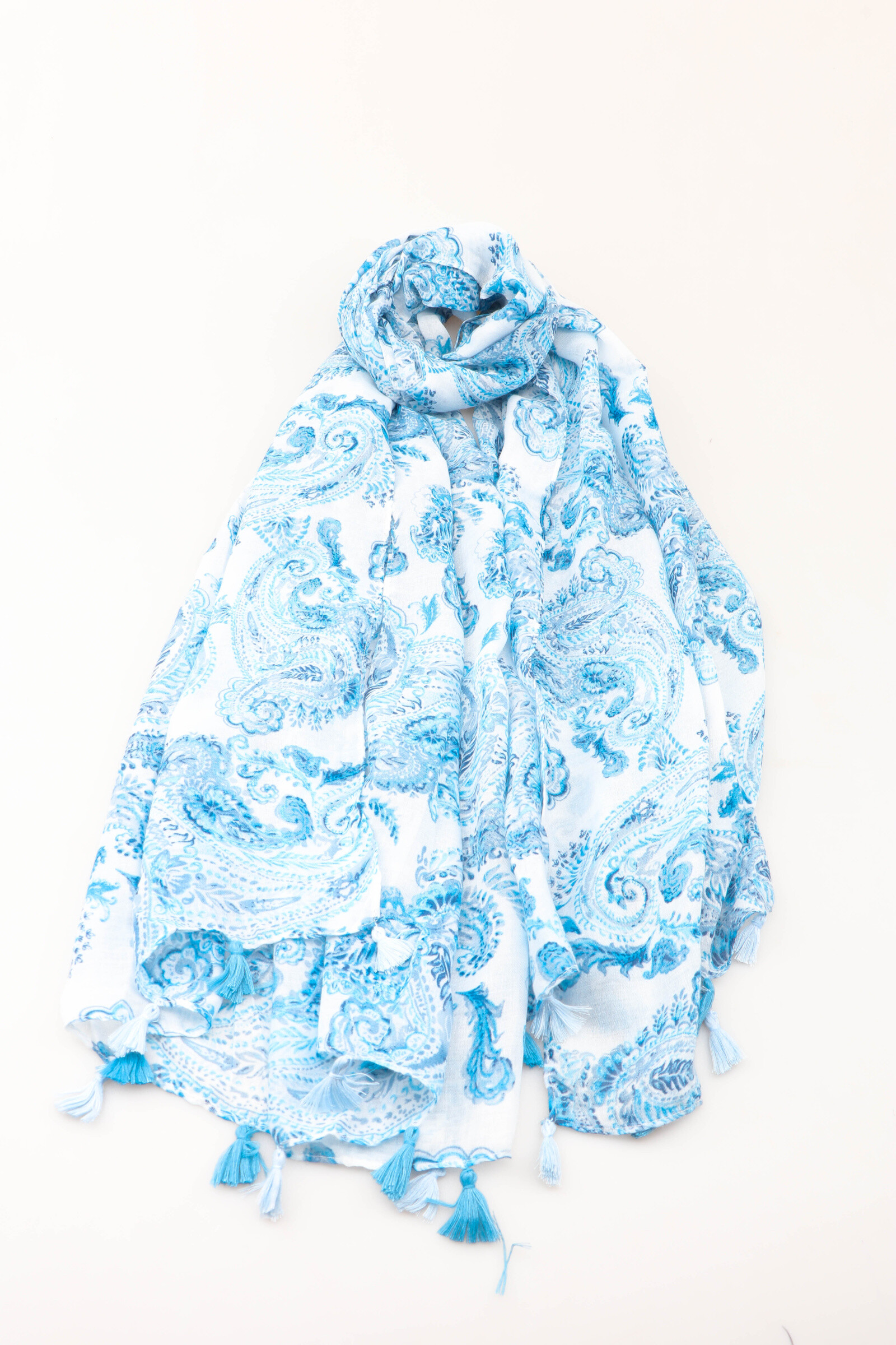 Mayorista MAR&CO Accessoires - Paisley Patrón impreso bufanda con pompones