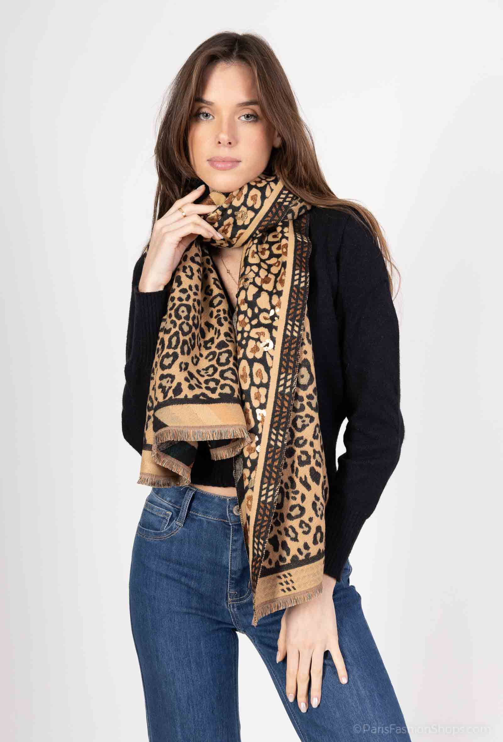Grossiste MAR&CO Accessoires - foulard imprimé léopard