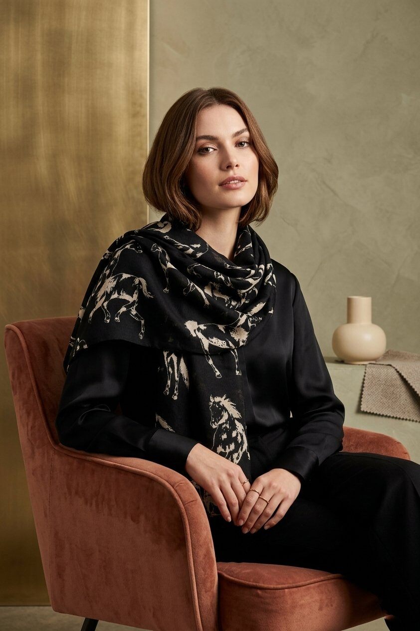 Grossiste MAR&CO Accessoires - Foulard imprimé cheval