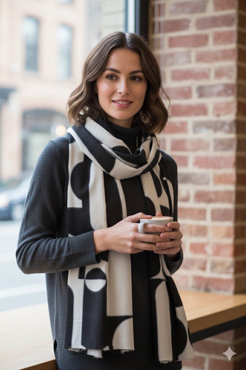 Grossiste MAR&CO Accessoires - Foulard écharpe douce hiver imprimé