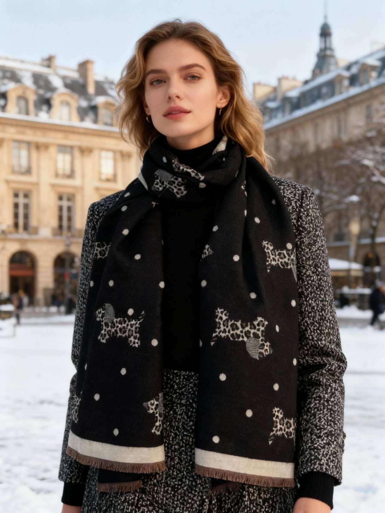 Grossiste MAR&CO Accessoires - Foulard imprimé chien en léopard