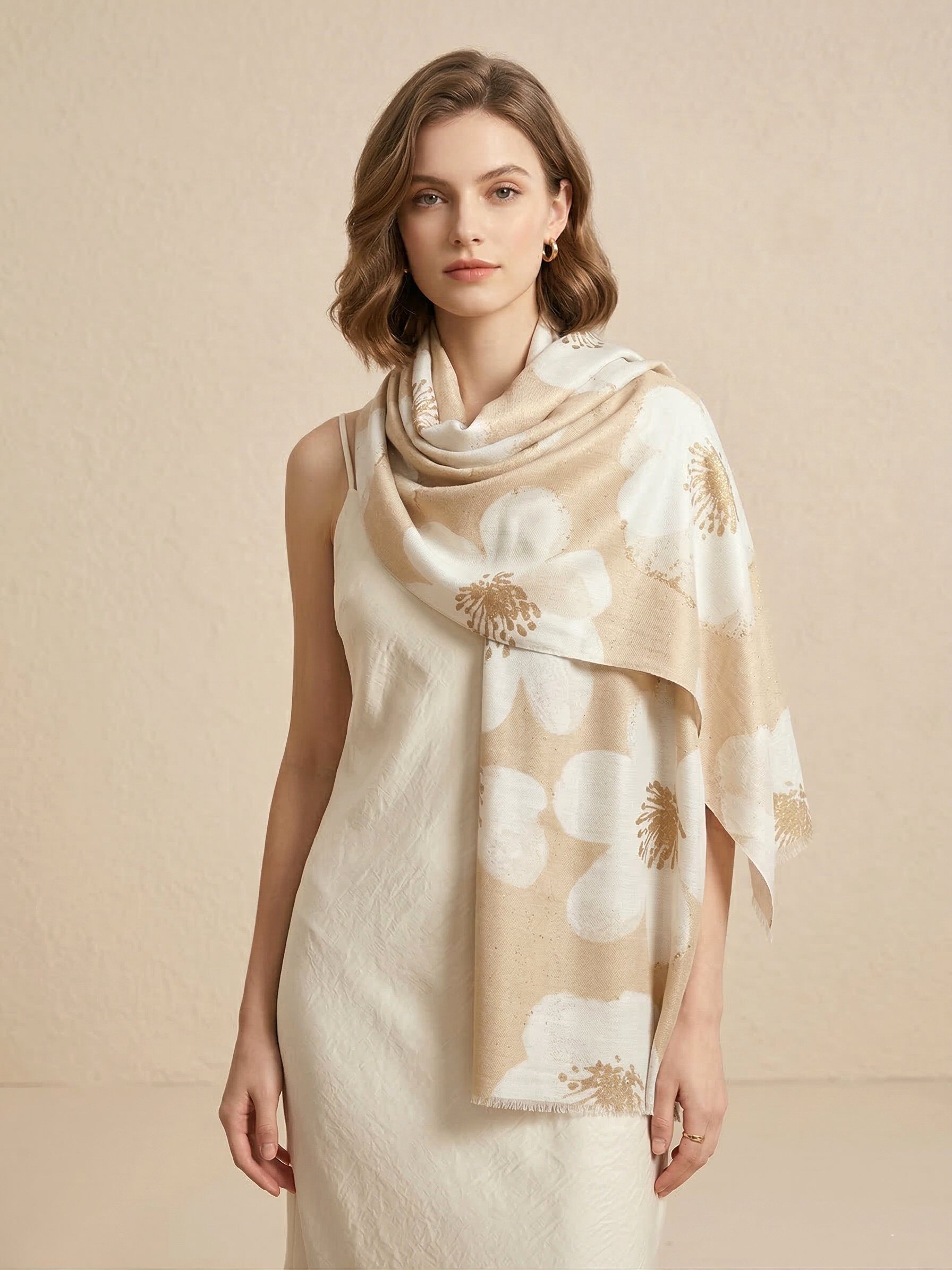 Wholesaler MAR&CO Accessoires - Floral print sequin scarf