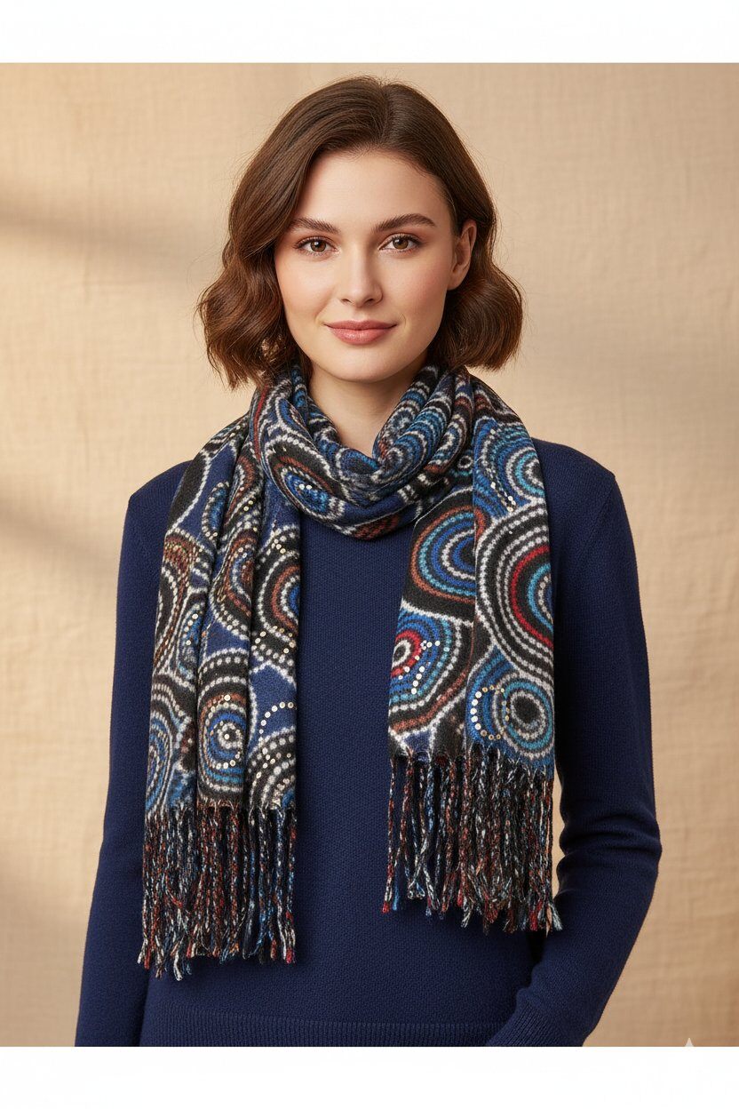 Wholesaler MAR&CO Accessoires - Shiny round geometric print scarf