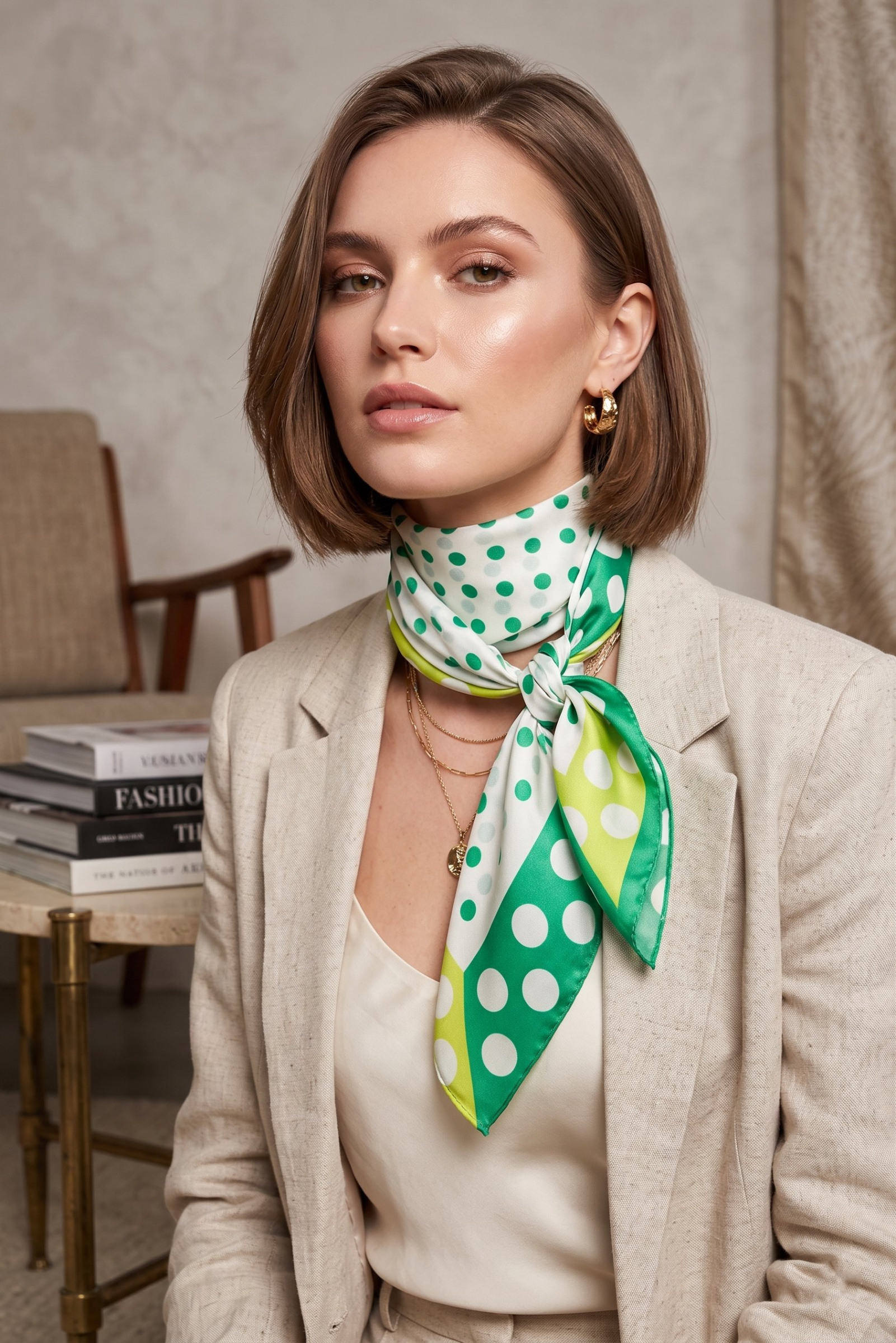 Grossiste MAR&CO Accessoires - Foulard carré en soie 70*70CM