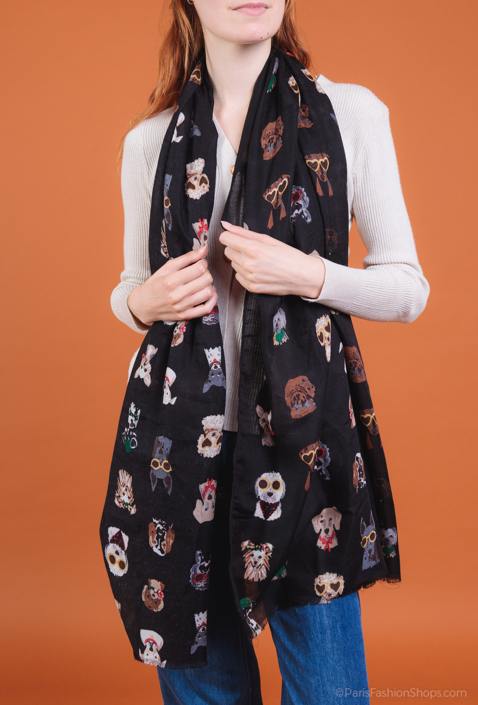 Grossiste MAR&CO Accessoires - Écharpe imprimé chien