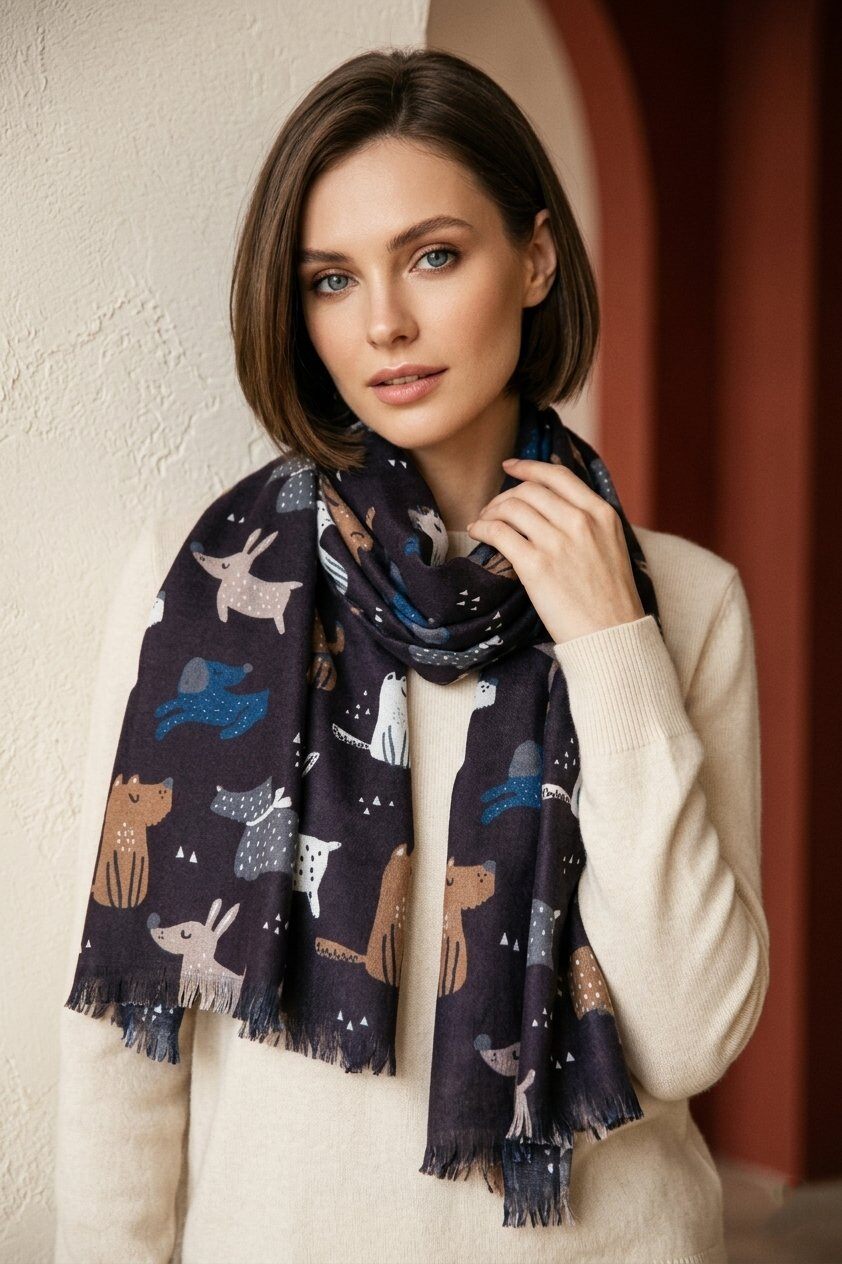 Grossiste MAR&CO Accessoires - Foulard imprimé chien