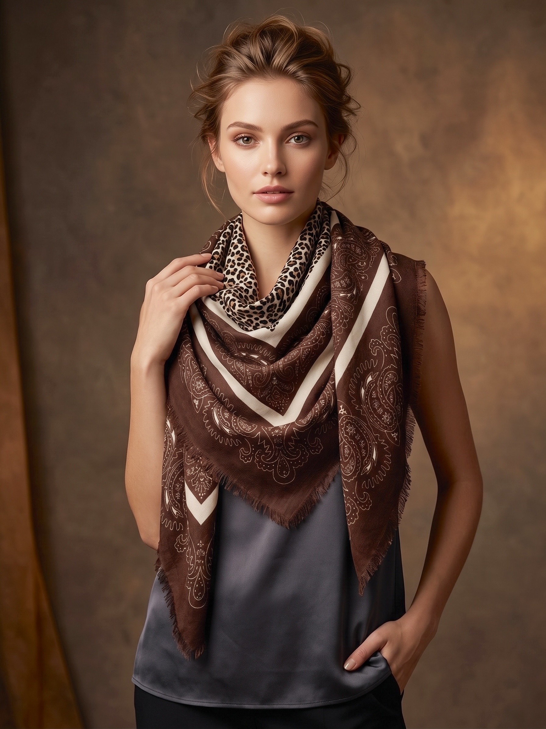 Mayorista MAR&CO Accessoires - Pañuelo cuadrado estampado 110*110CM