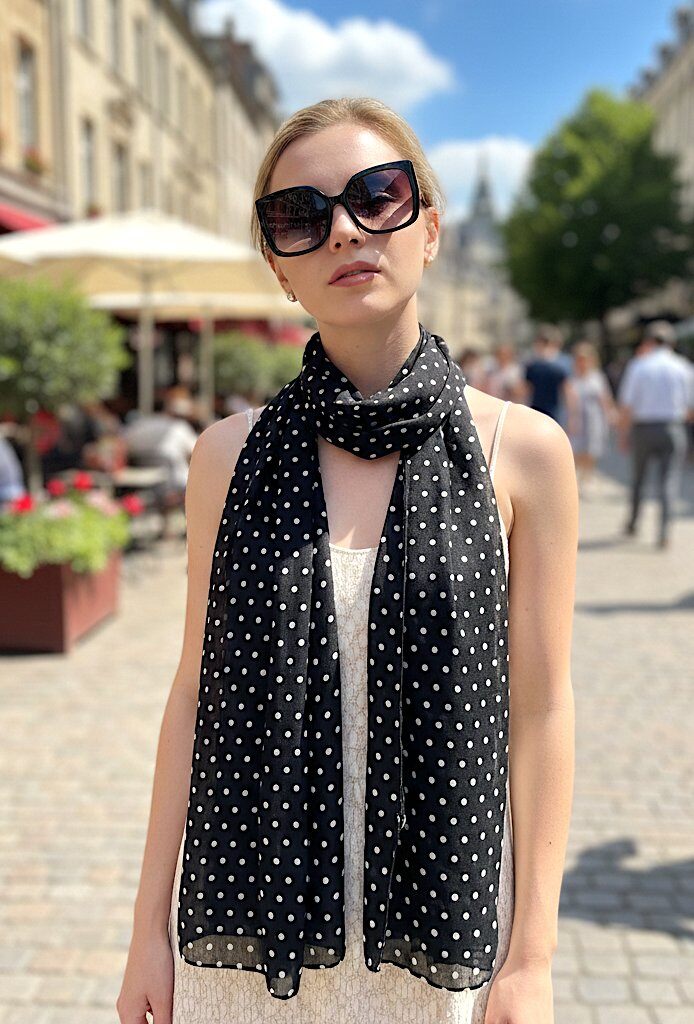 Grossiste MAR&CO Accessoires - Foulard écharpe imprimé petit pois