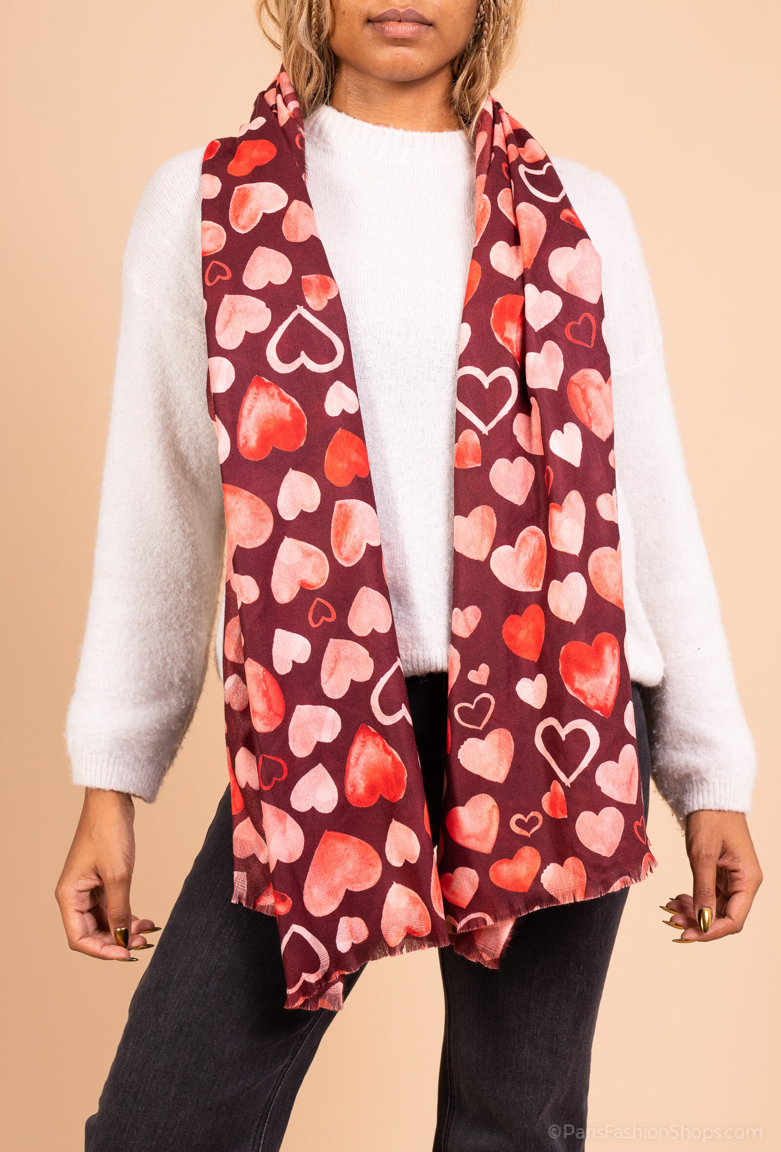 Grossiste MAR&CO Accessoires - Foulard imprimé coeur