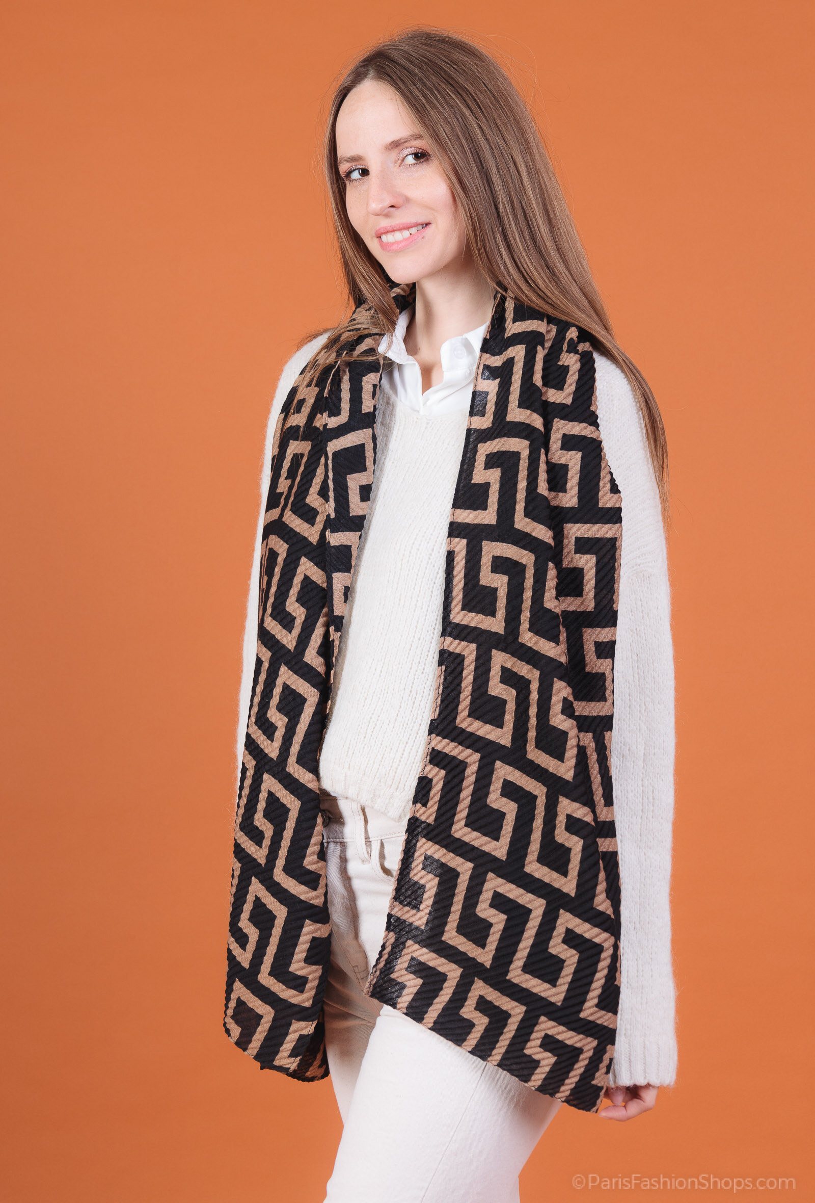 Grossiste MAR&CO Accessoires - Foulard plissé imprimé