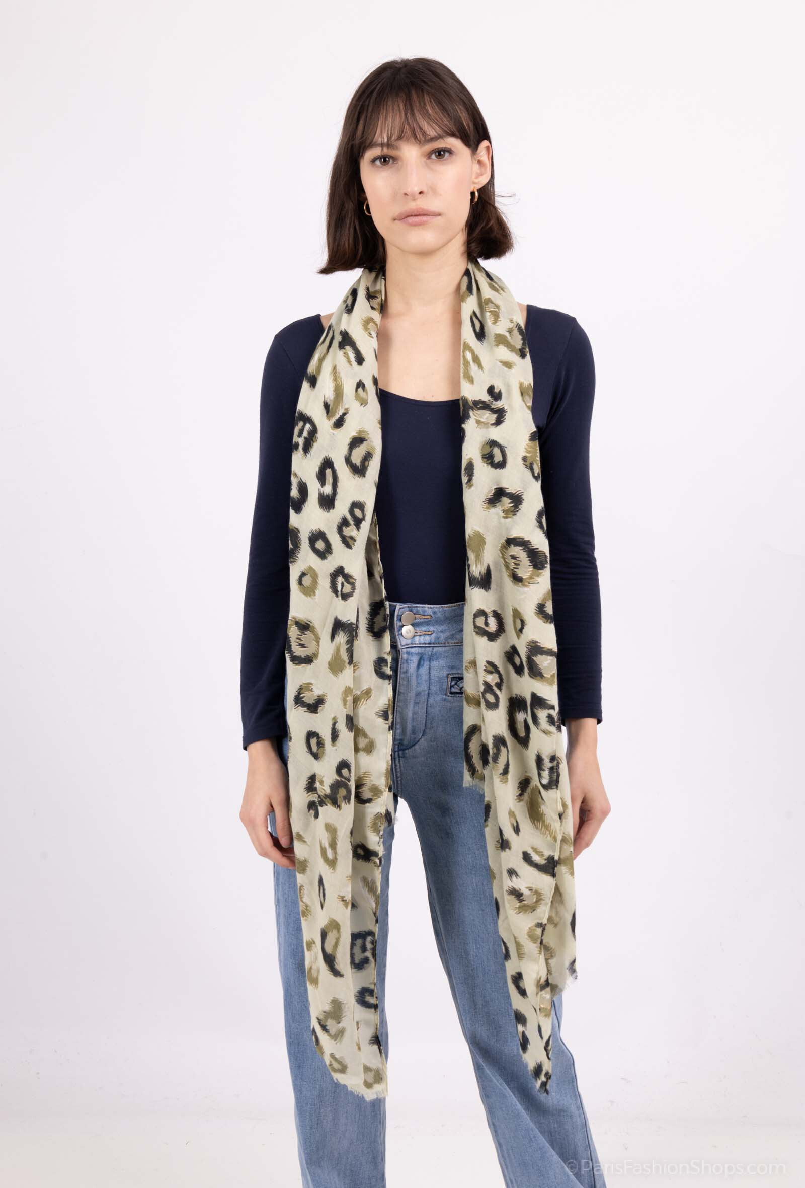 Wholesaler MAR&CO Accessoires - Leopard print scarf with gilding