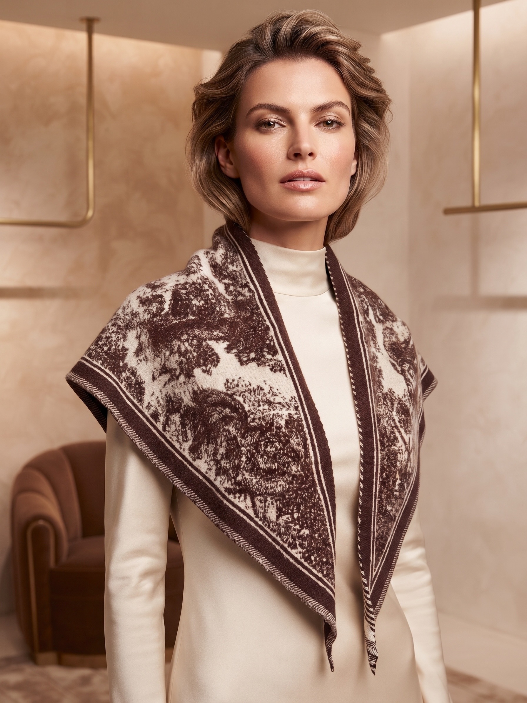 Mayorista MAR&CO Accessoires - Pañuelo triangular estampado 40*120CM