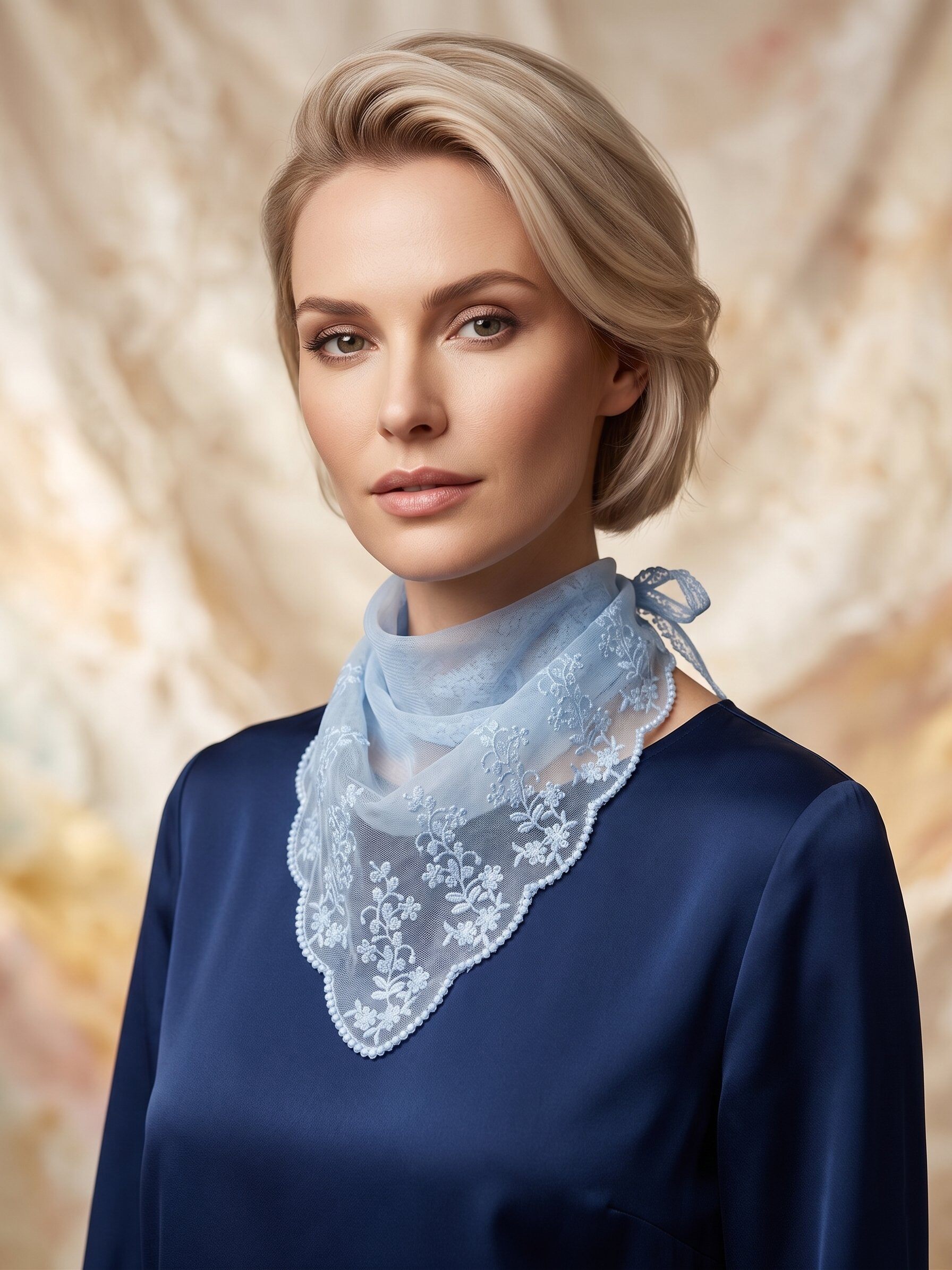 Großhändler MAR&CO Accessoires - Dreieckige Häkelspitze aus Tüll 65*25CM