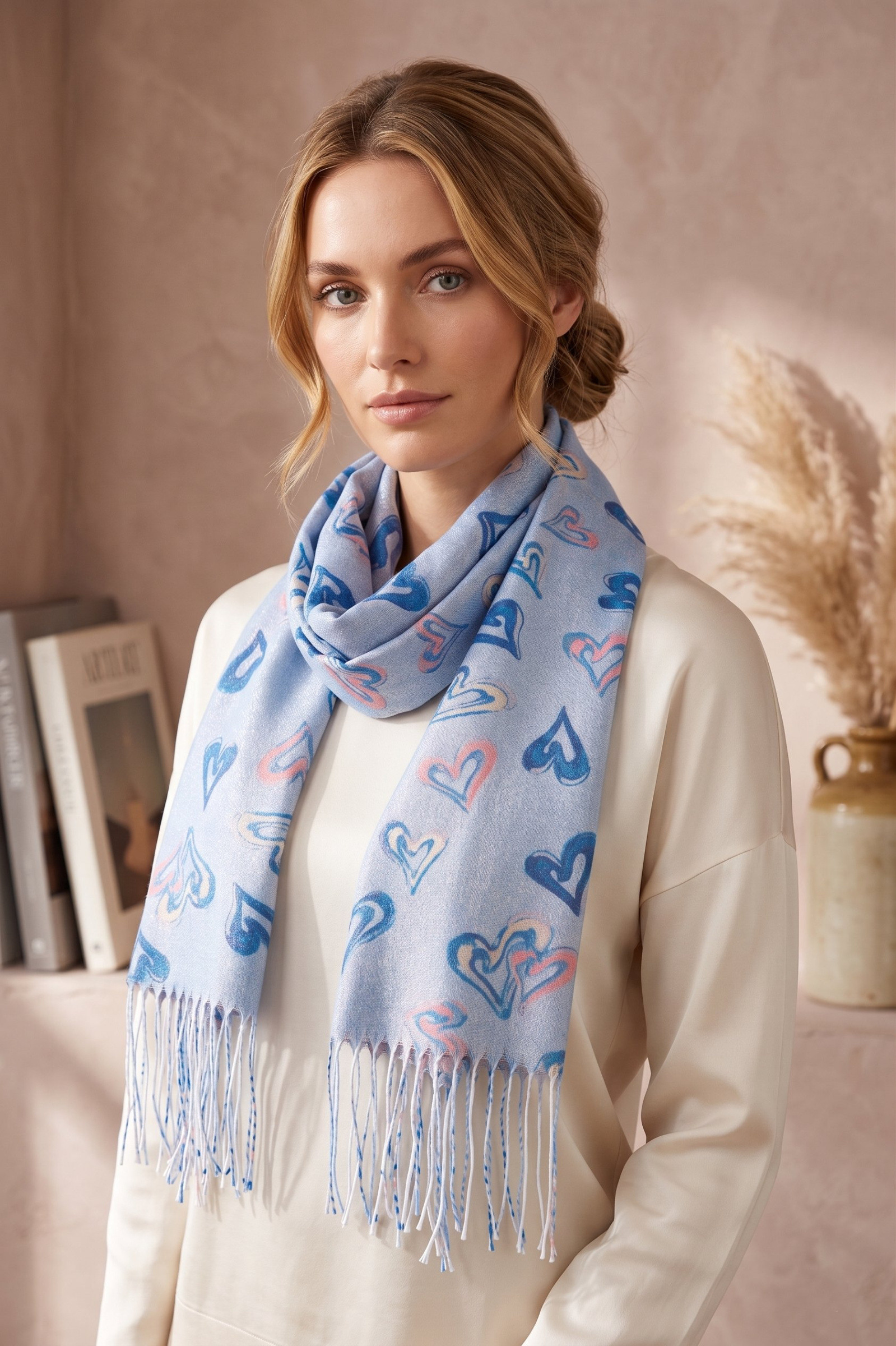 Wholesaler MAR&CO Accessoires - Shiny heart print scarf