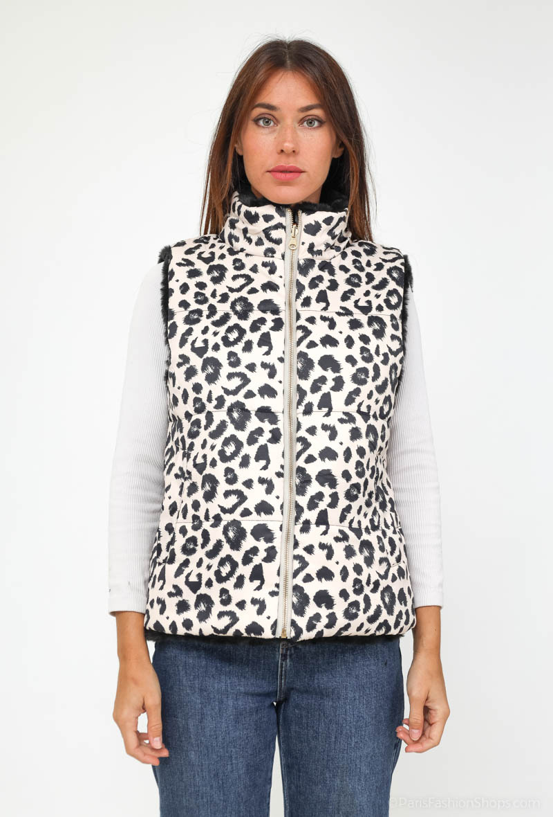 Grossiste MAR&CO Accessoires - Gilet double face imprimé leopard