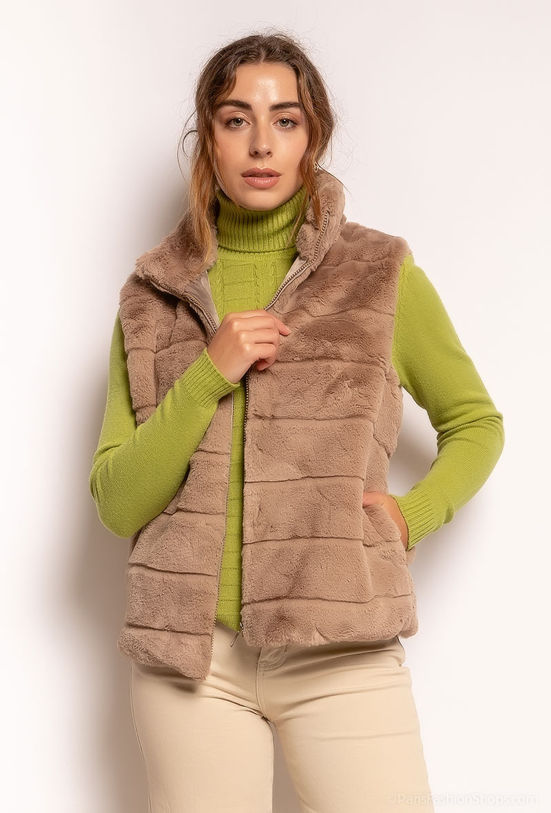 Grossiste MAR&CO Accessoires - Gilet en fourrure sans manches