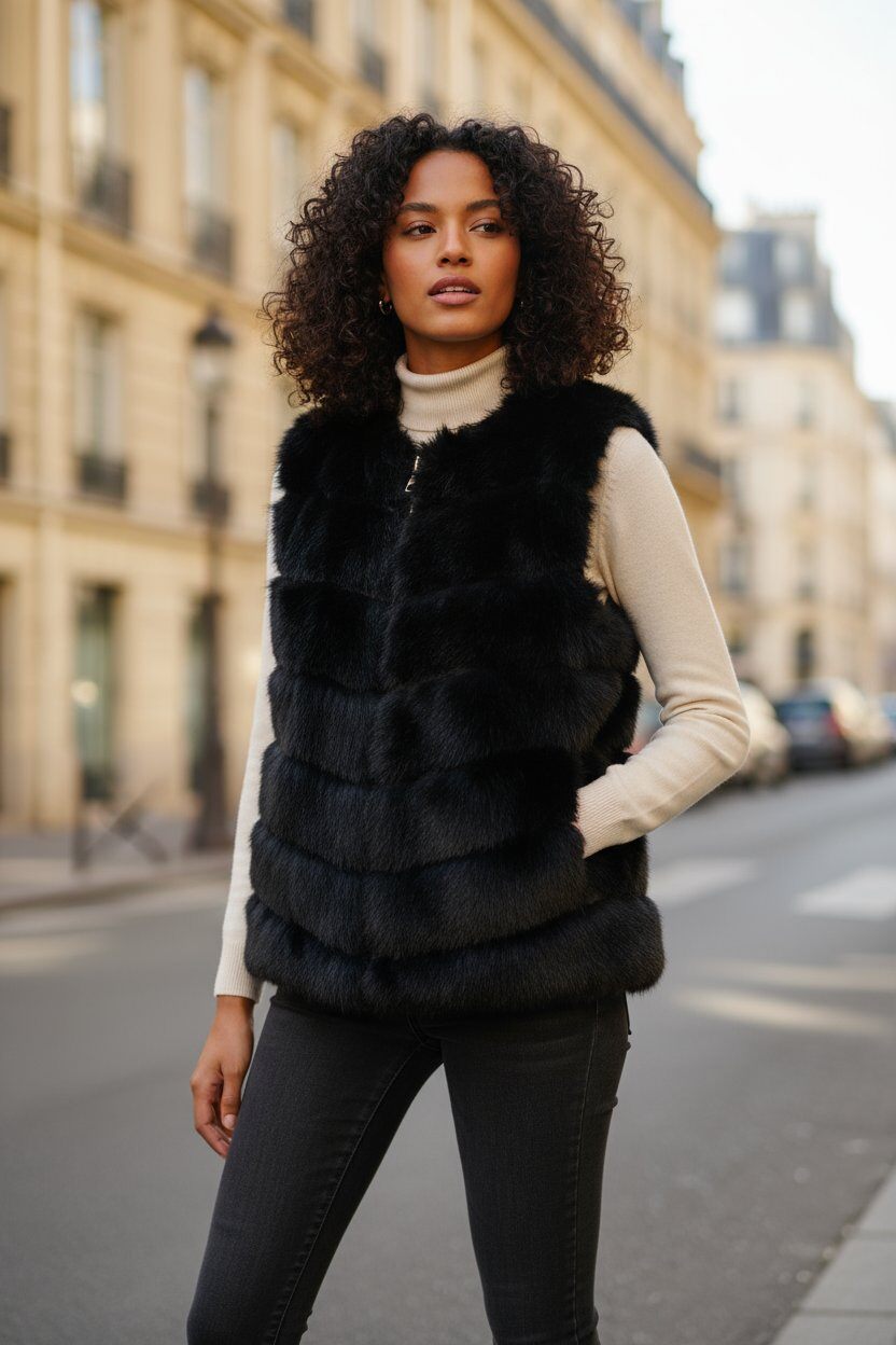 Grossiste MAR&CO Accessoires - Veste en fourrure sans manches