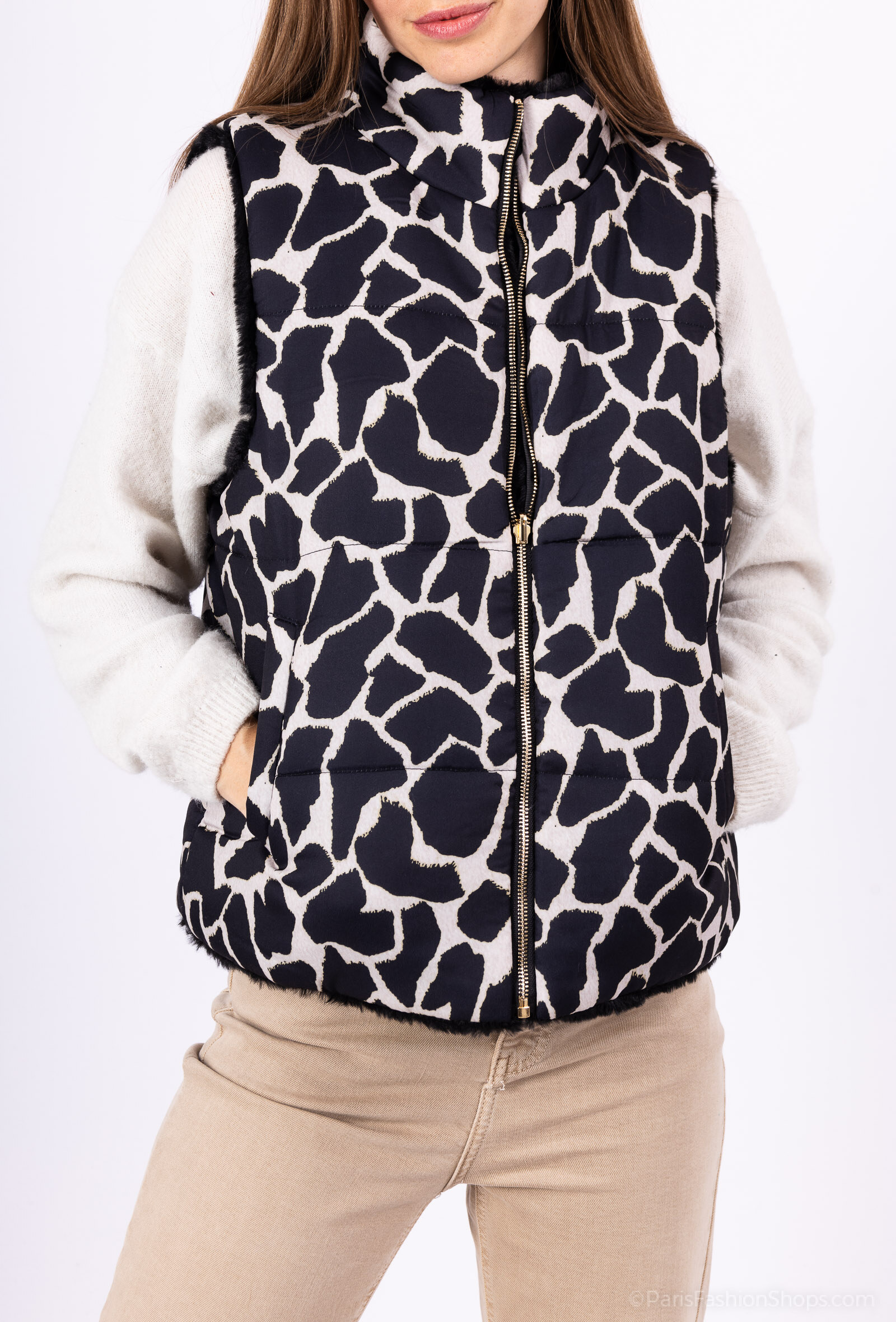 Grossista MAR&CO - Gilet reversibile stampa leopardata