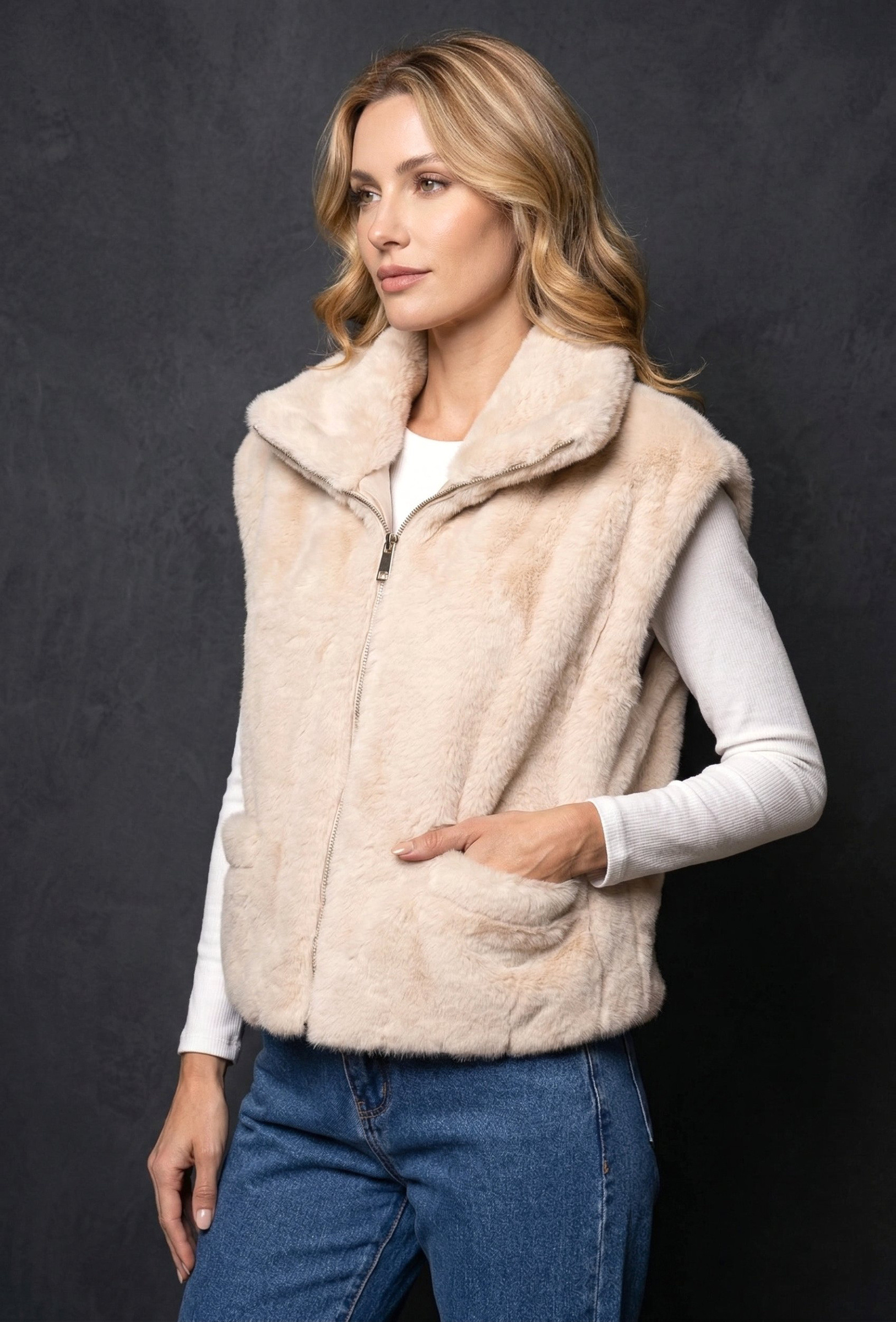 Grossiste MAR&CO Accessoires - Gilet fourrure