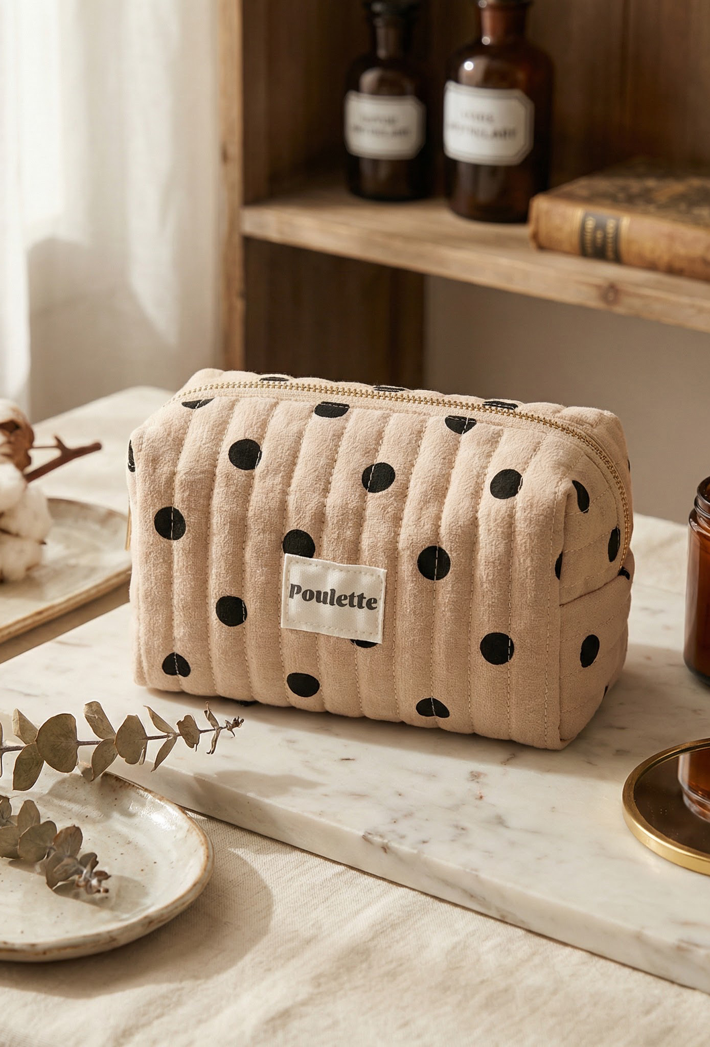 Grossiste MAR&CO - Trousse de toilettes coton 10*11*21CM