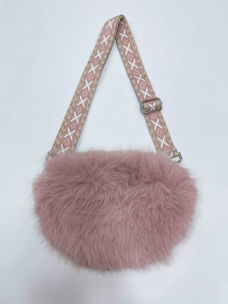 Wholesaler MAR&CO Accessoires - Zip fanny pack with wide faux fur shoulder strap