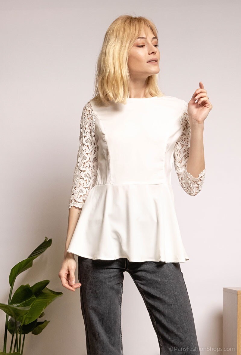 Grossiste MAR&CO - Blouse à manche dentelle
