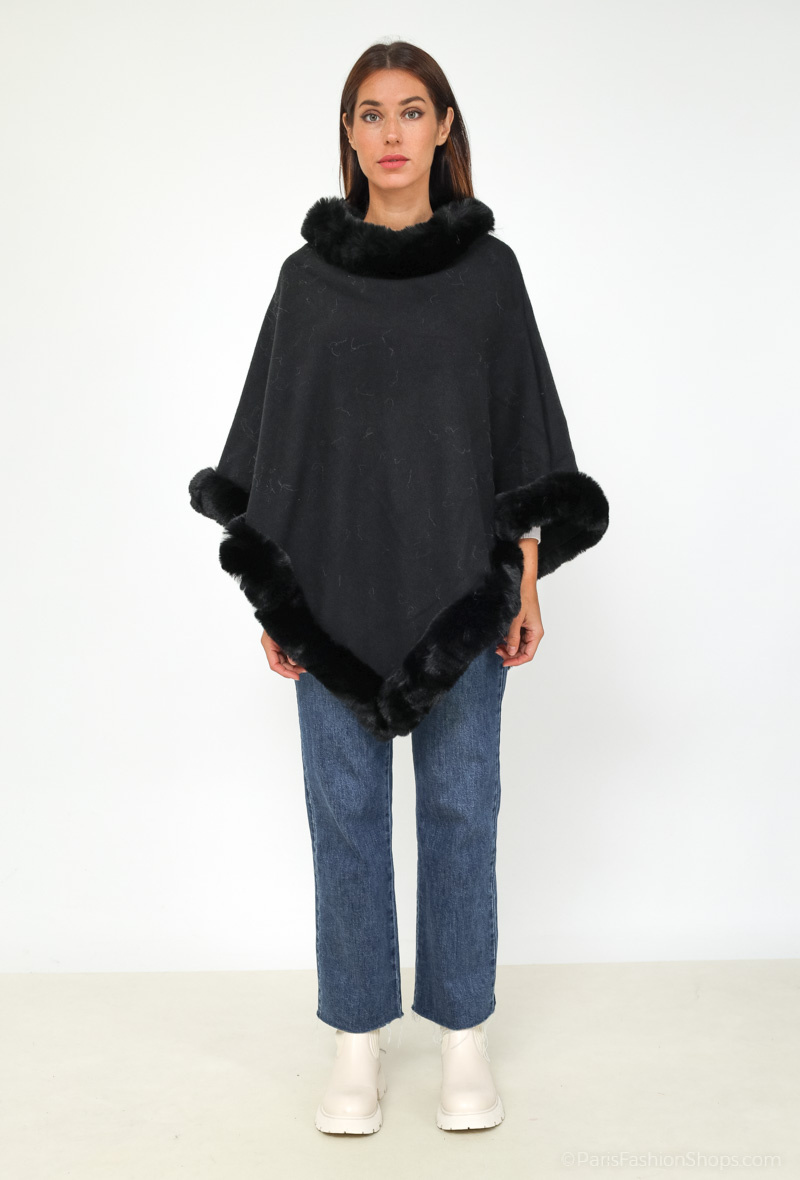 Grossiste MAR&CO - Poncho à fausse fourrure