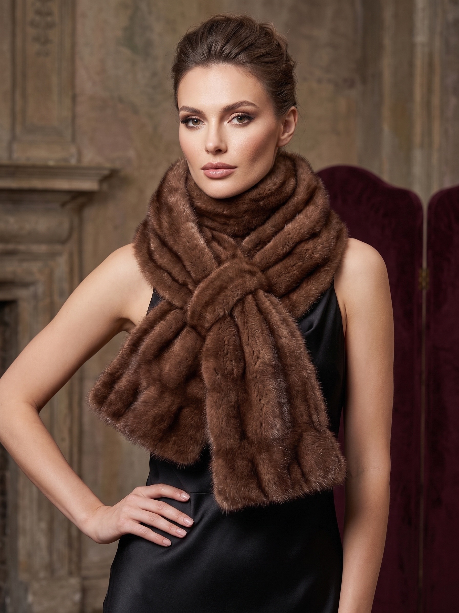 Grossiste MAR&CO - Cape foulard écharpe fausse fourrure