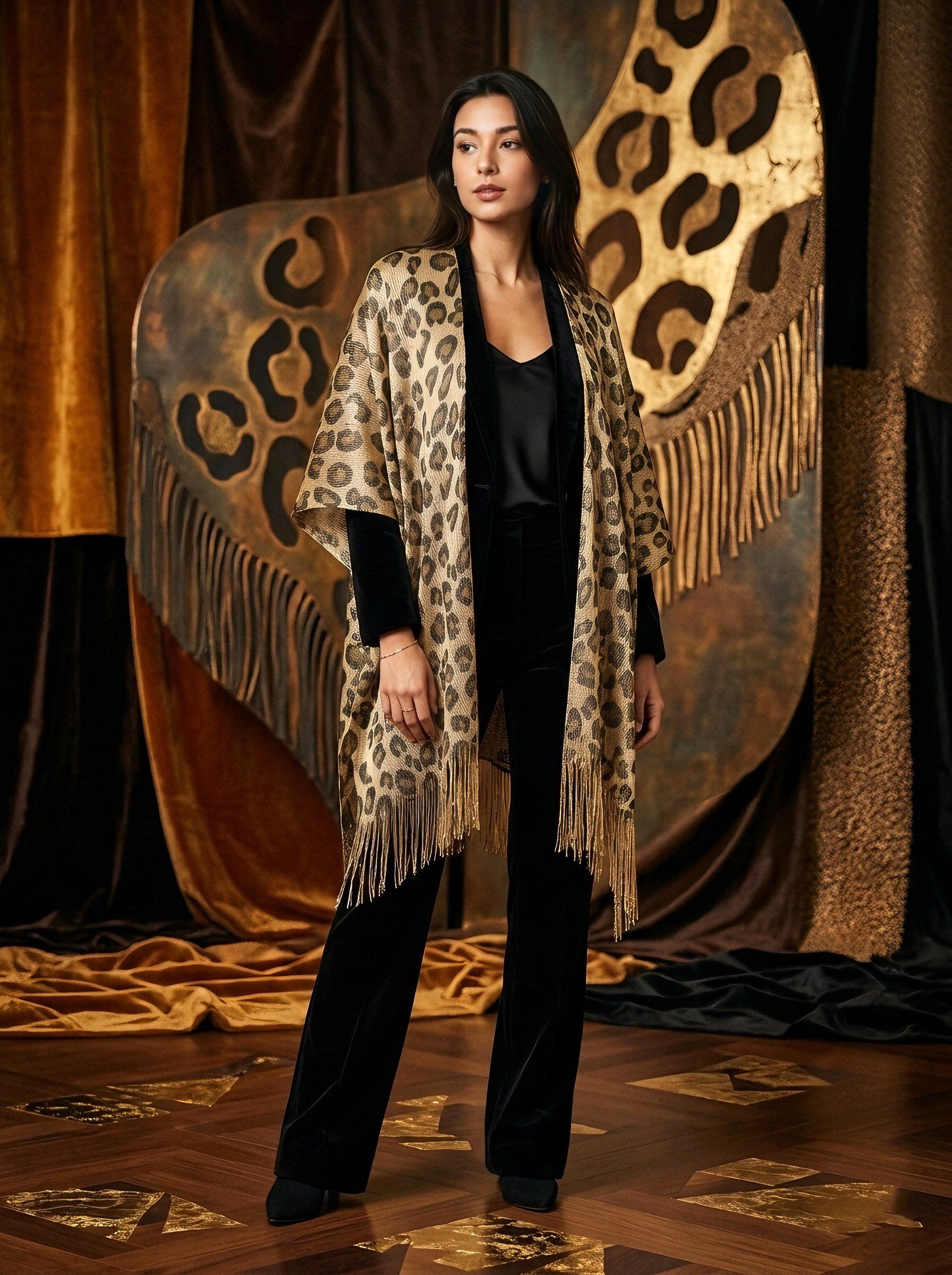 Wholesaler MAR&CO - Shiny leopard print cape