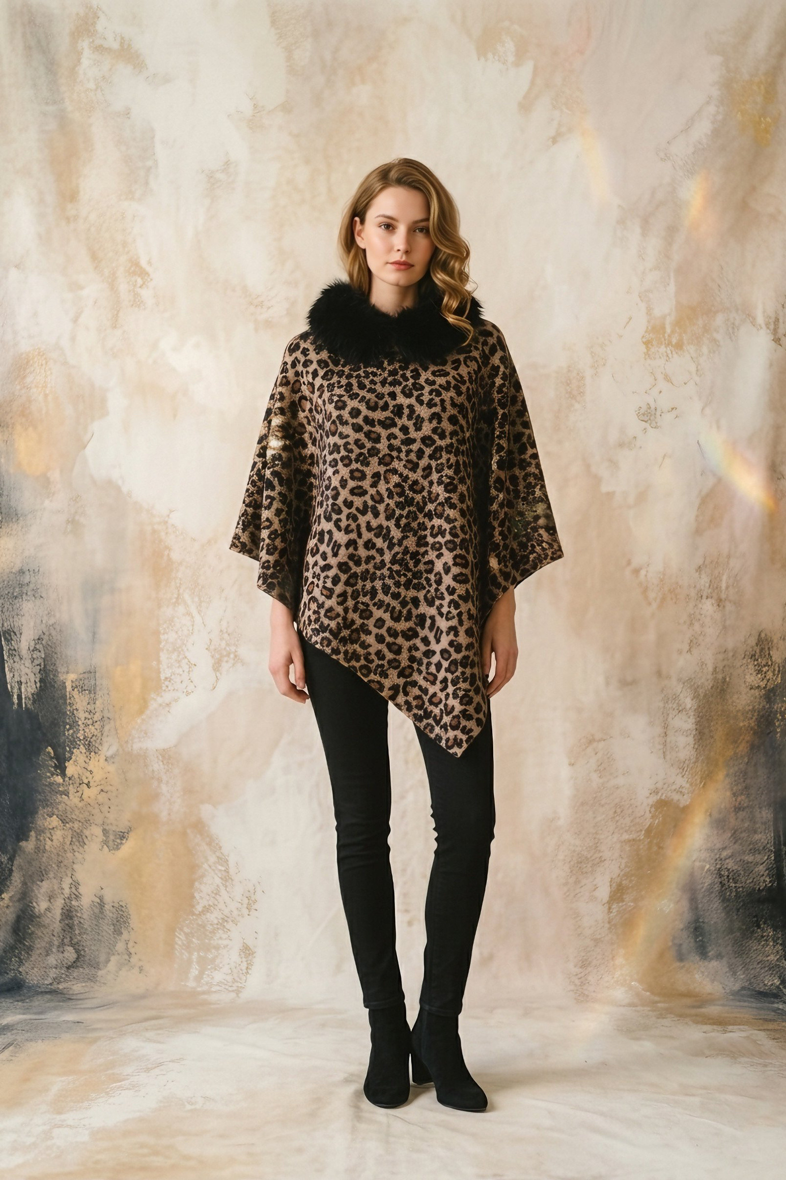 Grossiste MAR&CO - Cape ponchos imprimé léopard