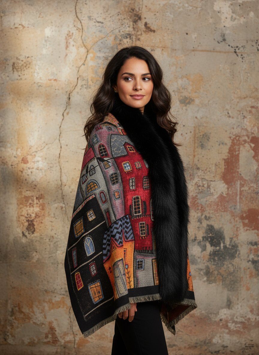 Grossiste MAR&CO - Cape ponchos imprimé