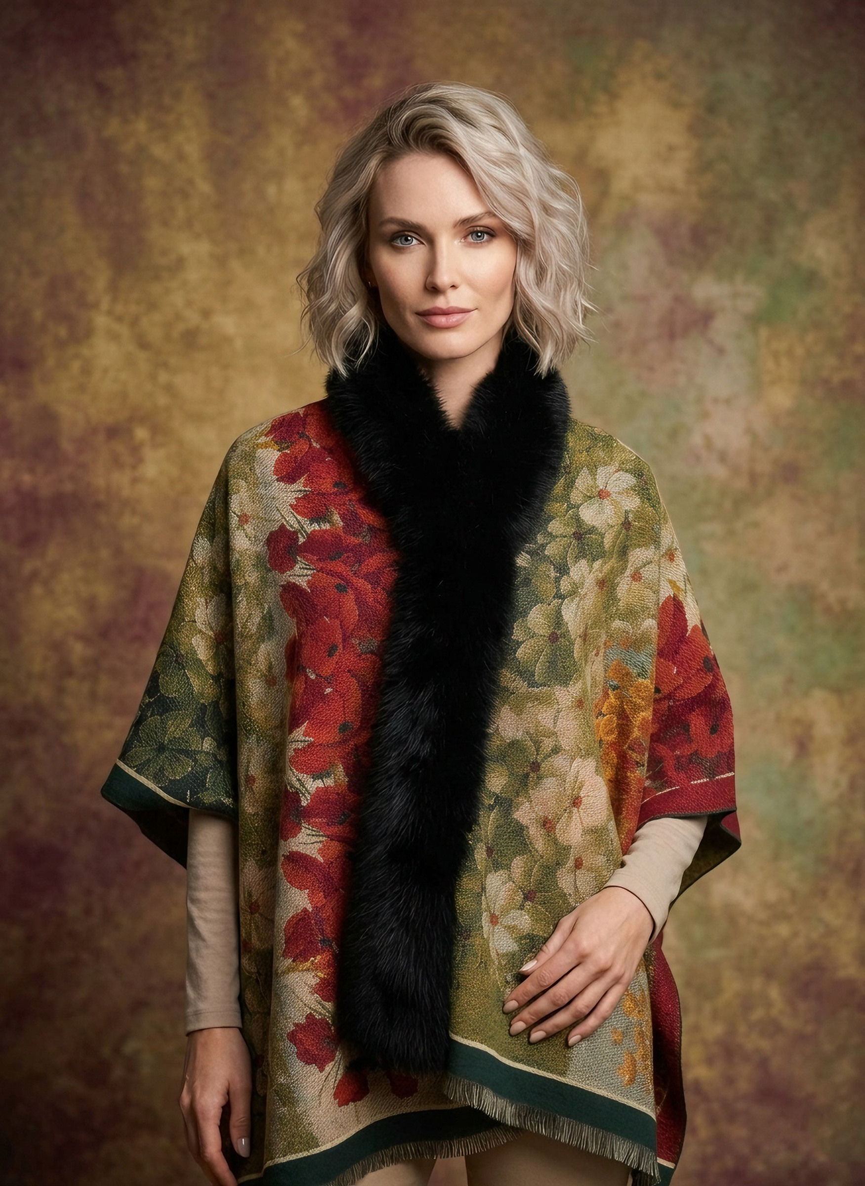 Grossiste MAR&CO - Cape ponchos imprimé