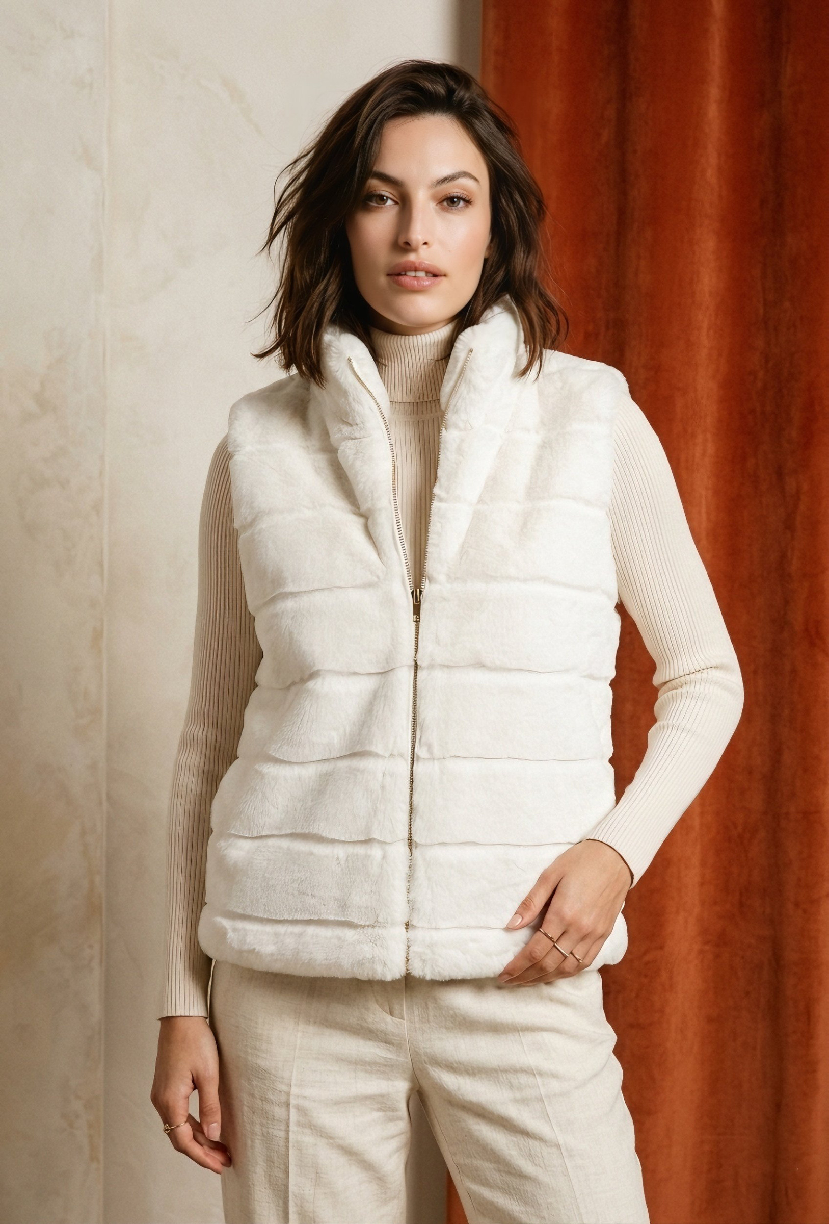 Grossiste MAR&CO - Gilet en fourrure sans manches taille 42-46 size eu