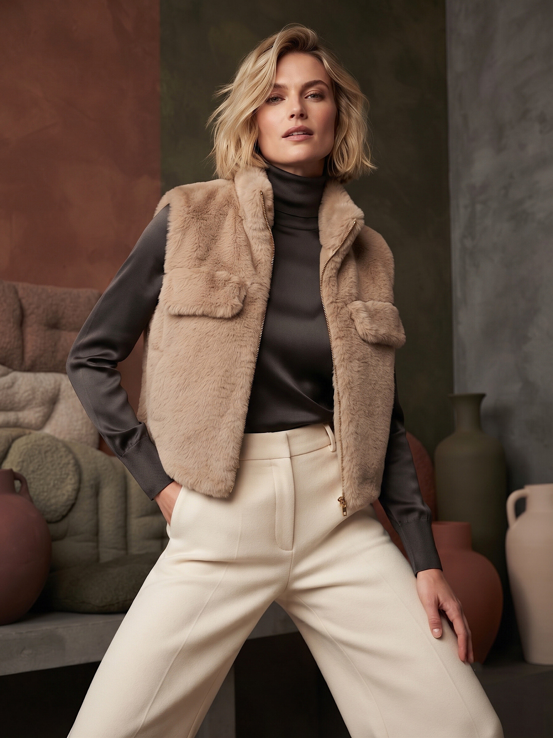 Wholesaler MAR&CO - Faux fur vest