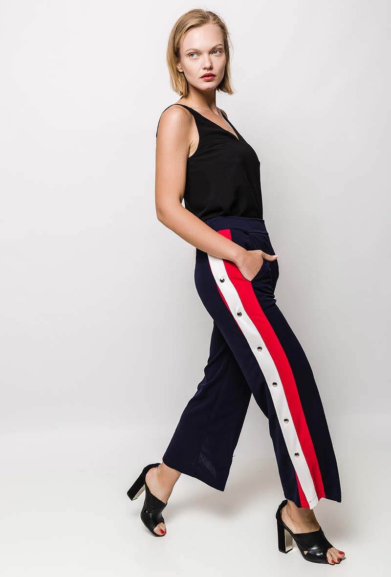 Wholesaler MAR&CO - Wide leg pants with side stripes
