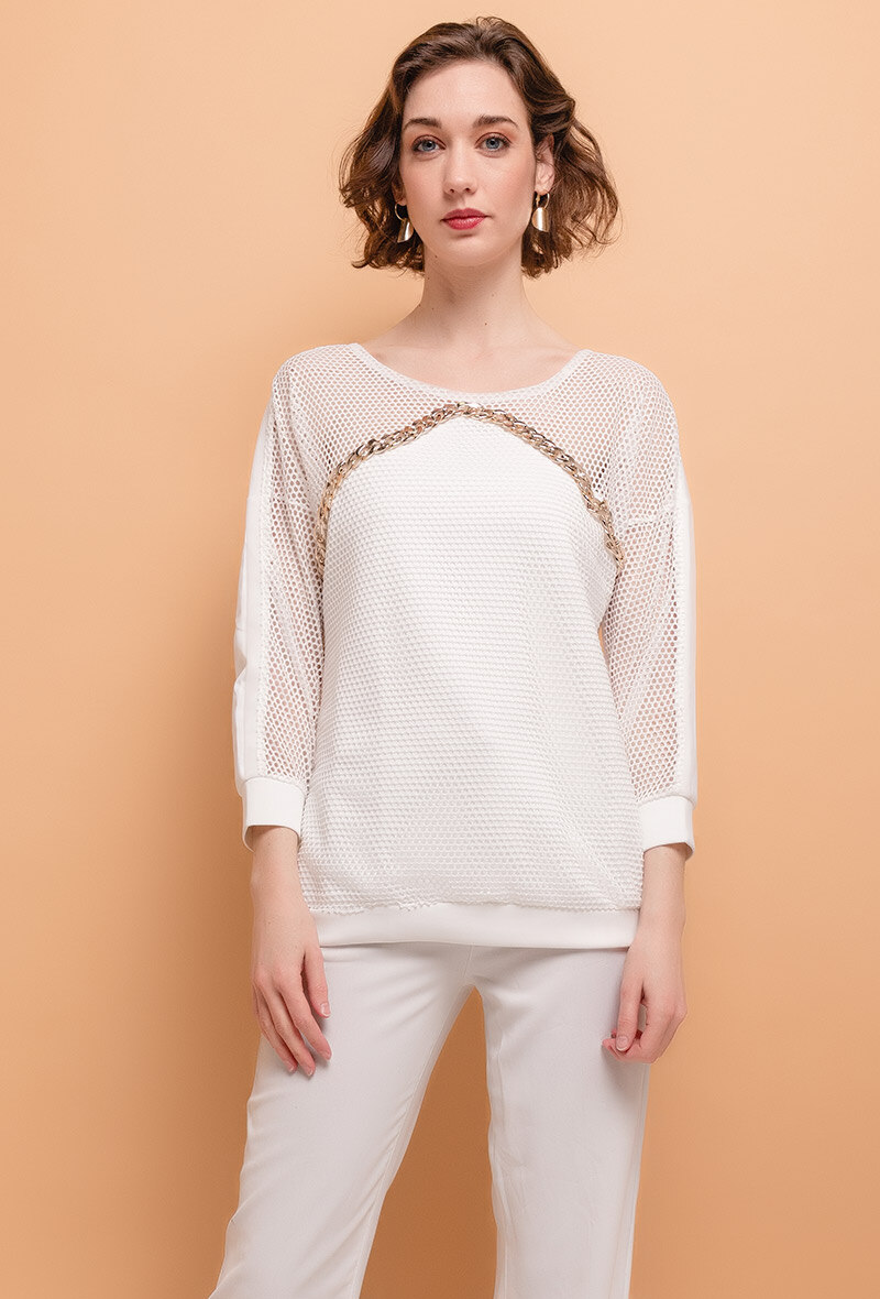 Grossiste MAR&CO - Sweat avec empiècement en résille