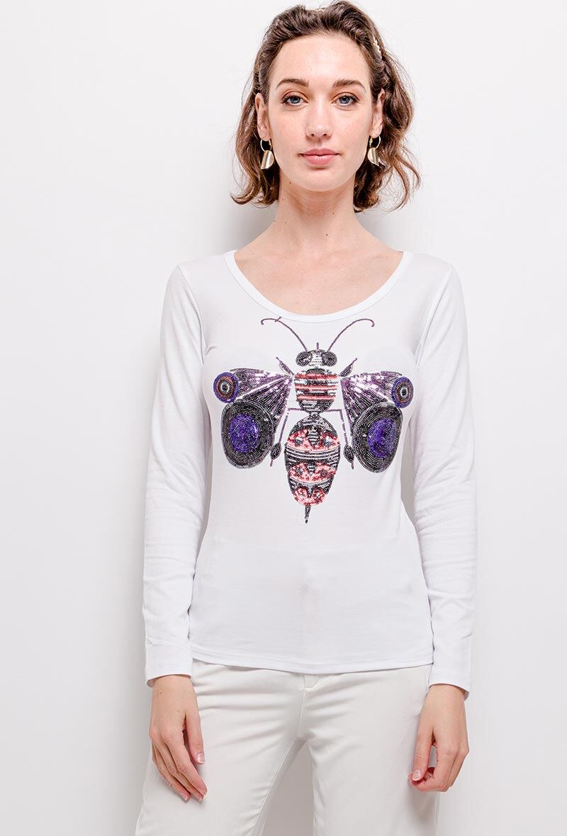 Wholesaler MAR&CO - T-shirt with bee in sequins
