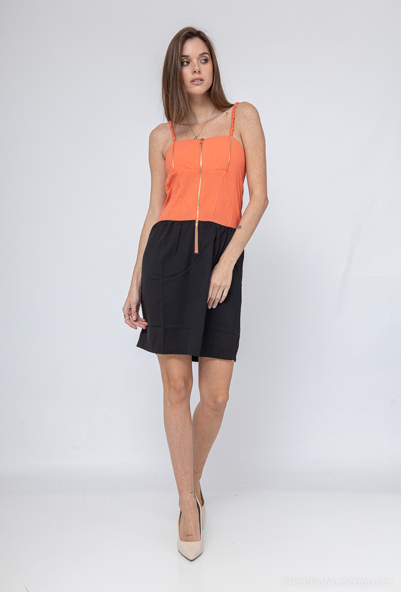 Grossiste MAR&CO - Robe bicolore à fermeture éclaire