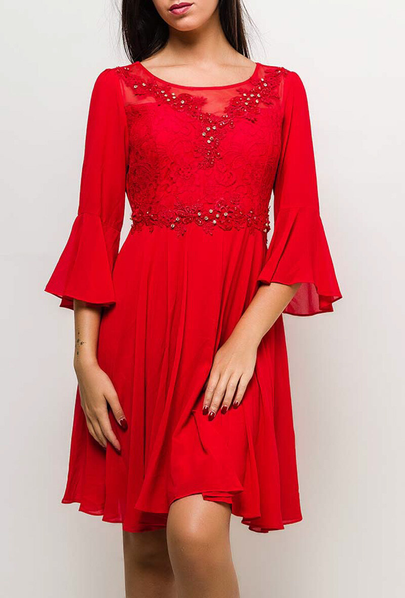 Wholesaler Marie June - Skater dress with flared sleeves