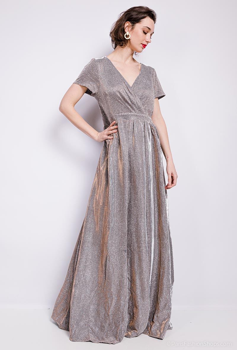 Grossiste Marie June - Robe de soirée pailletée longue