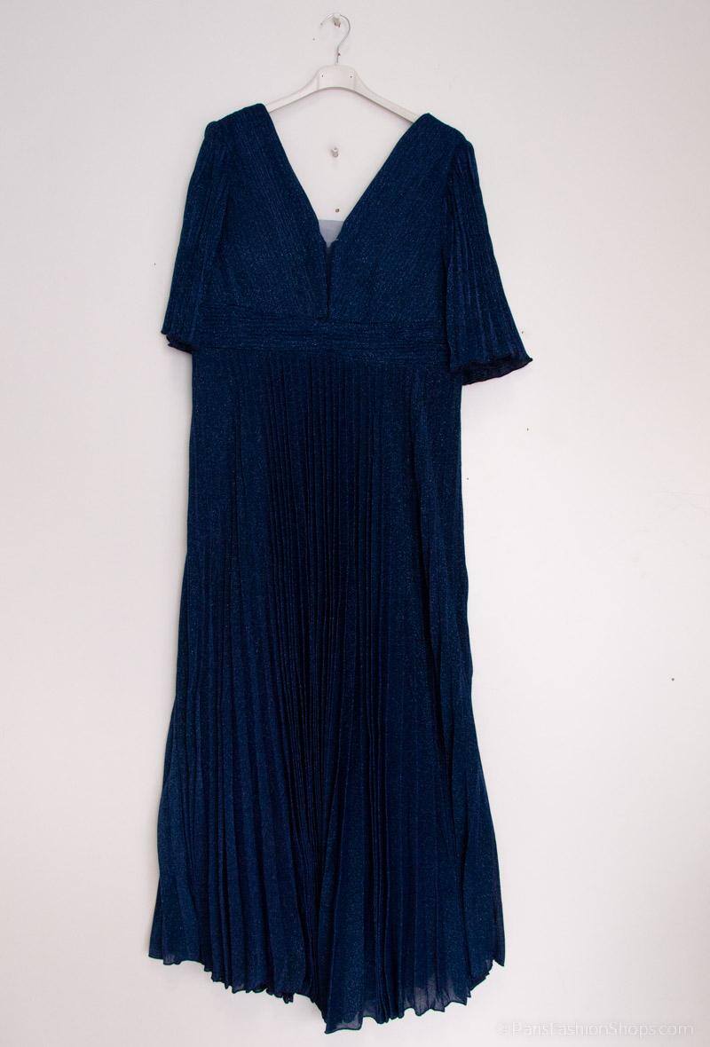 Wholesaler Marie June - Plus Size Sparkly Pleated Evening Dress