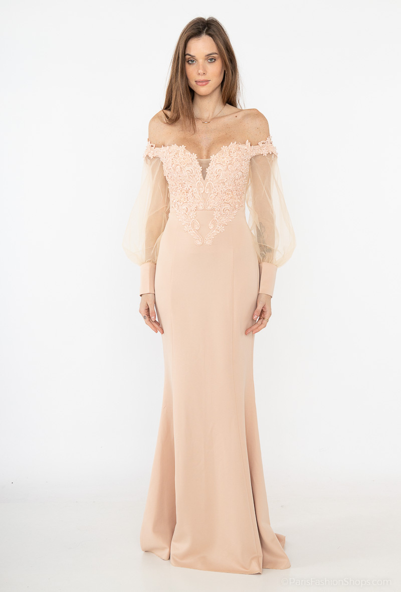 Wholesaler Marie June - Long sleeve evening dress