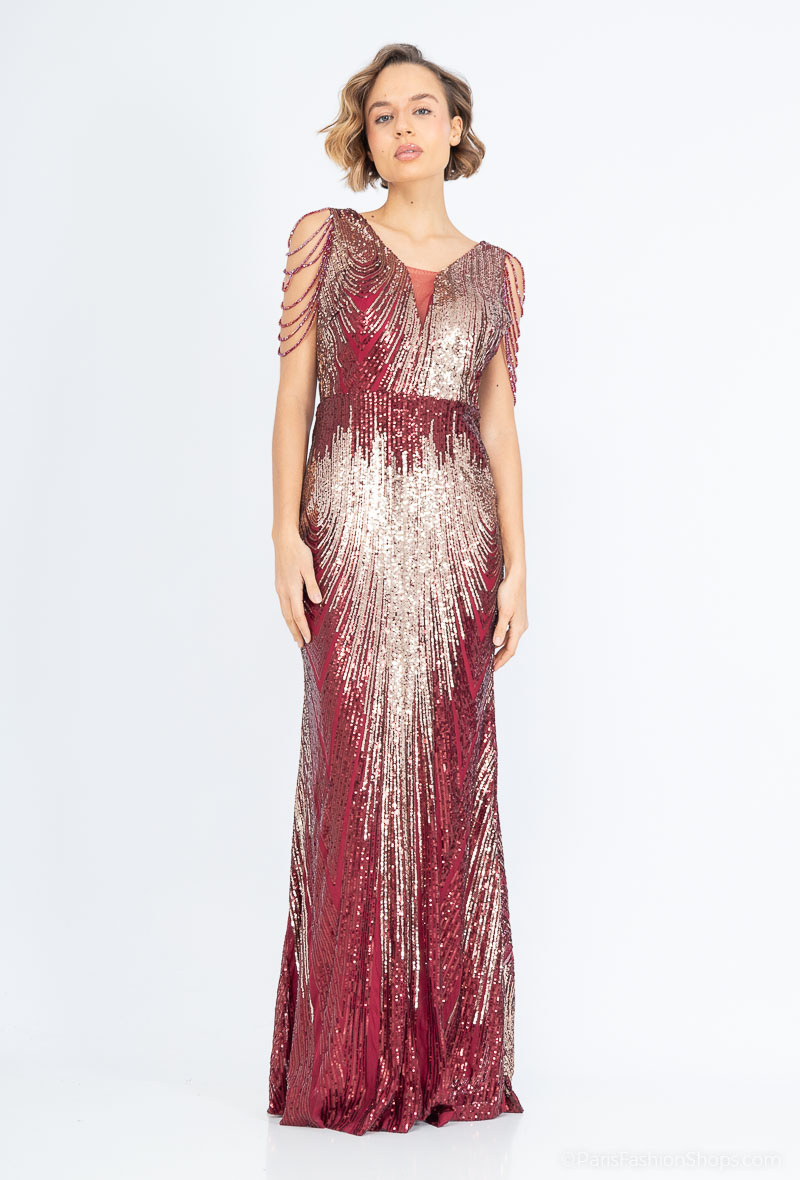 Wholesaler Marie June - Long sequined evening dress