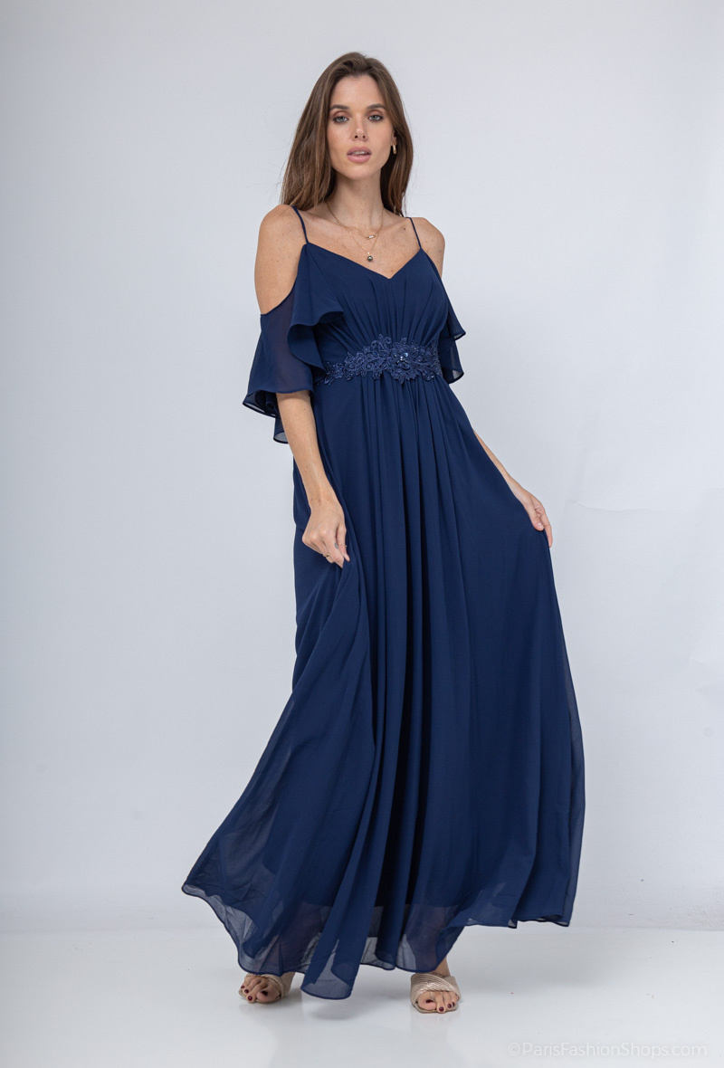 Grossiste Marie June - Robe de soirée manche tombantes