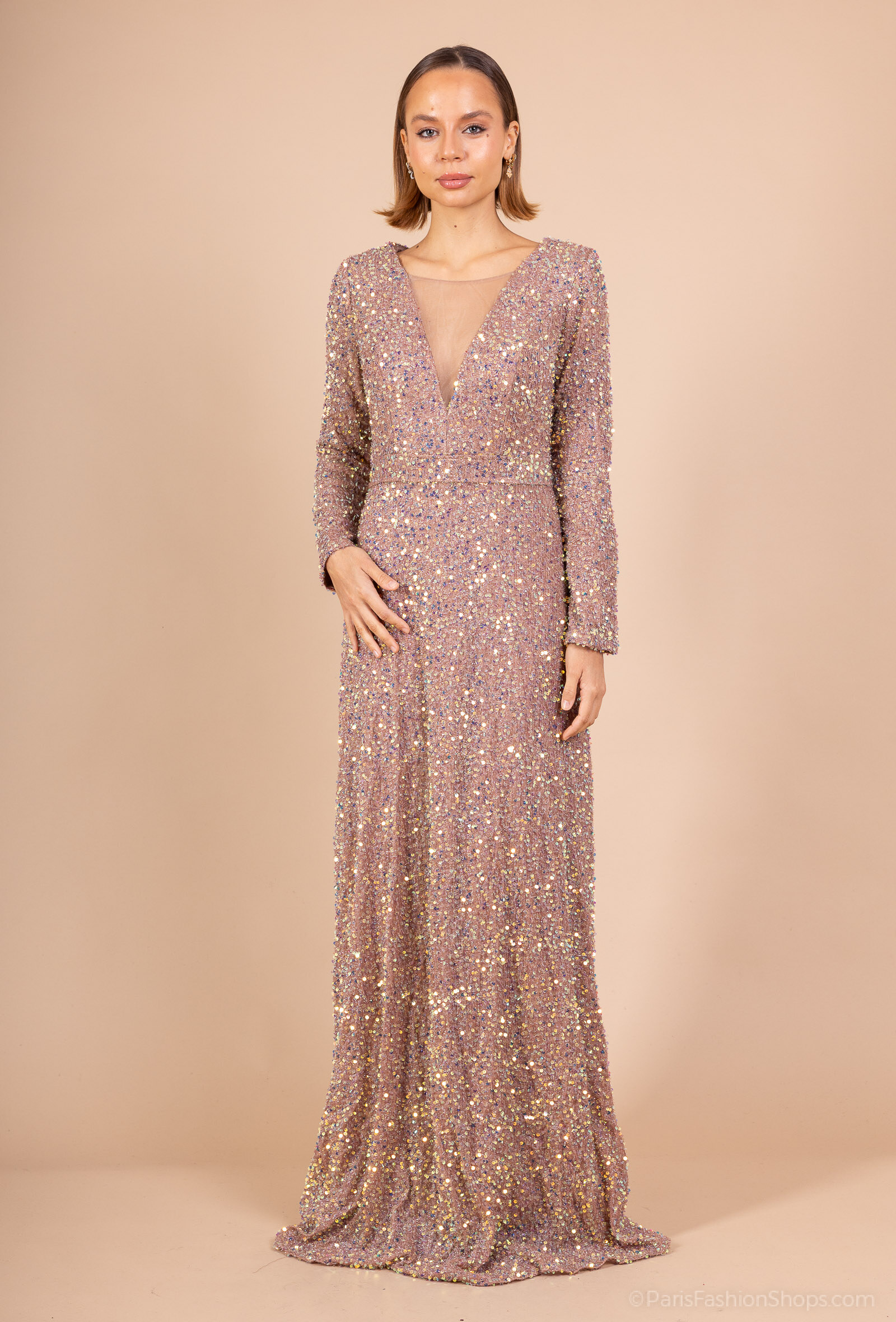 Wholesaler Marie June - Long sequined evening dress