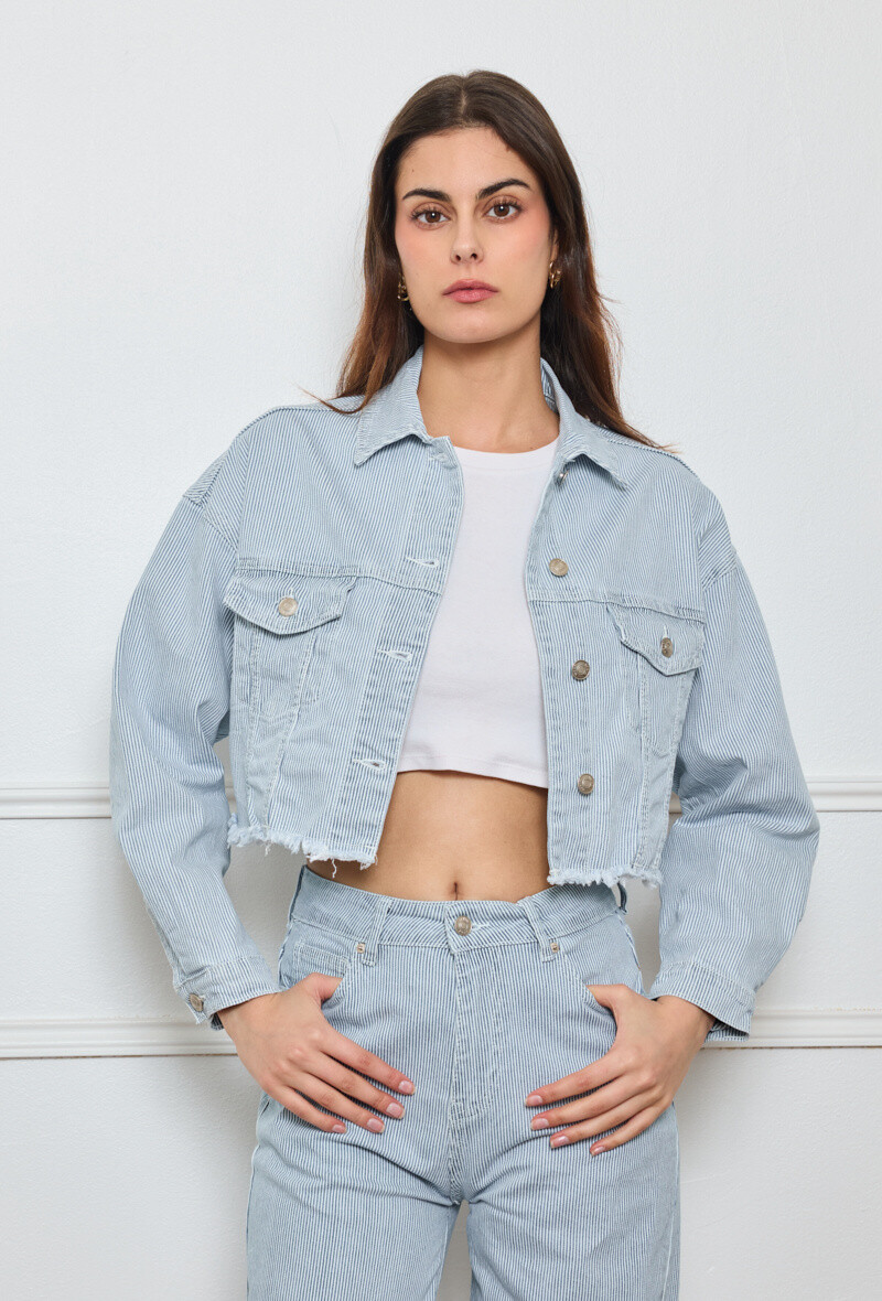 Grossiste Marivy - Veste jean rayé