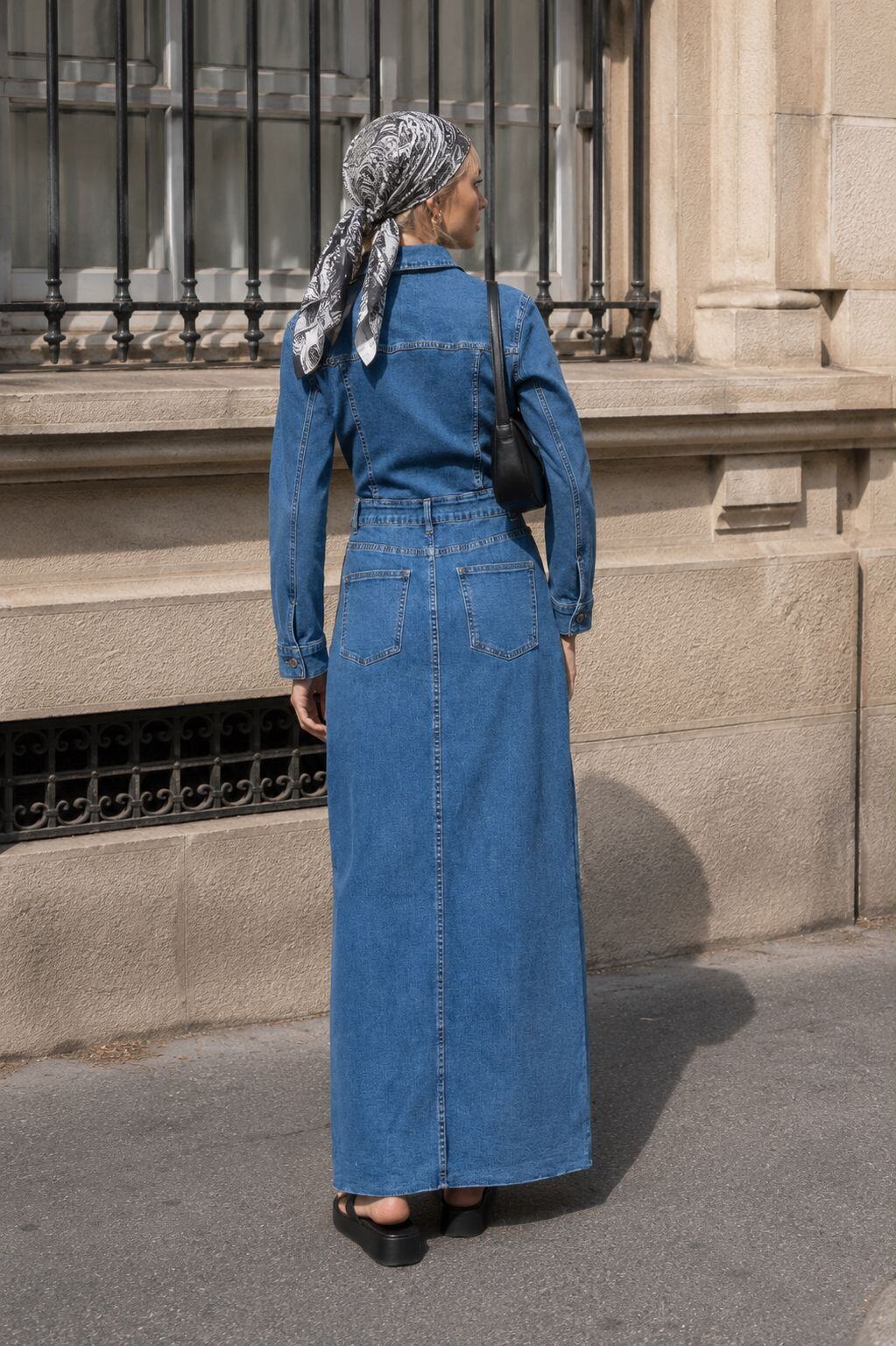 Stretch denim skirt jumpsuit | Paris Fashion Shops